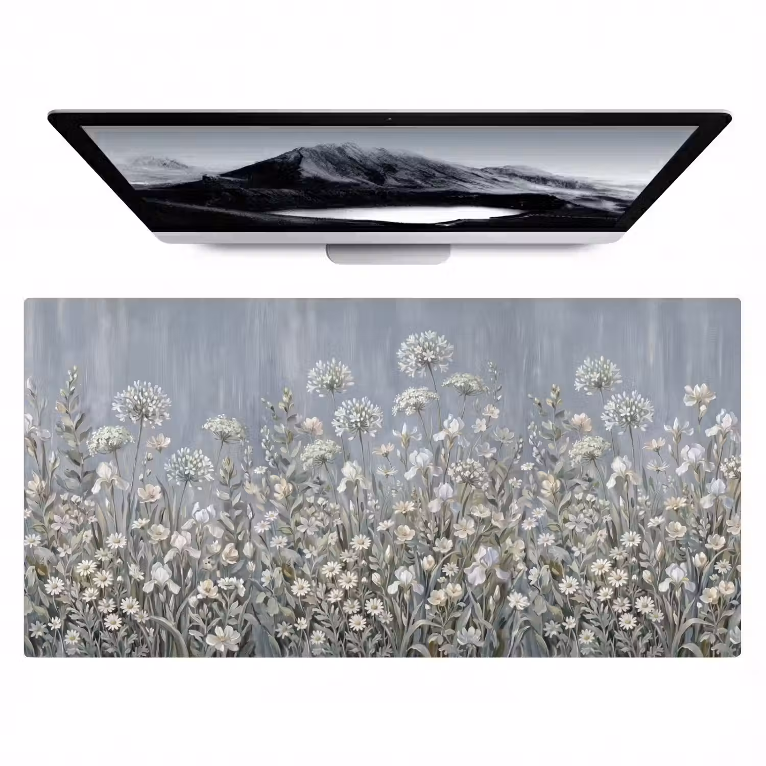 Bloemen - Botanisch - Blauw Muismat XXL klein -zzz3d