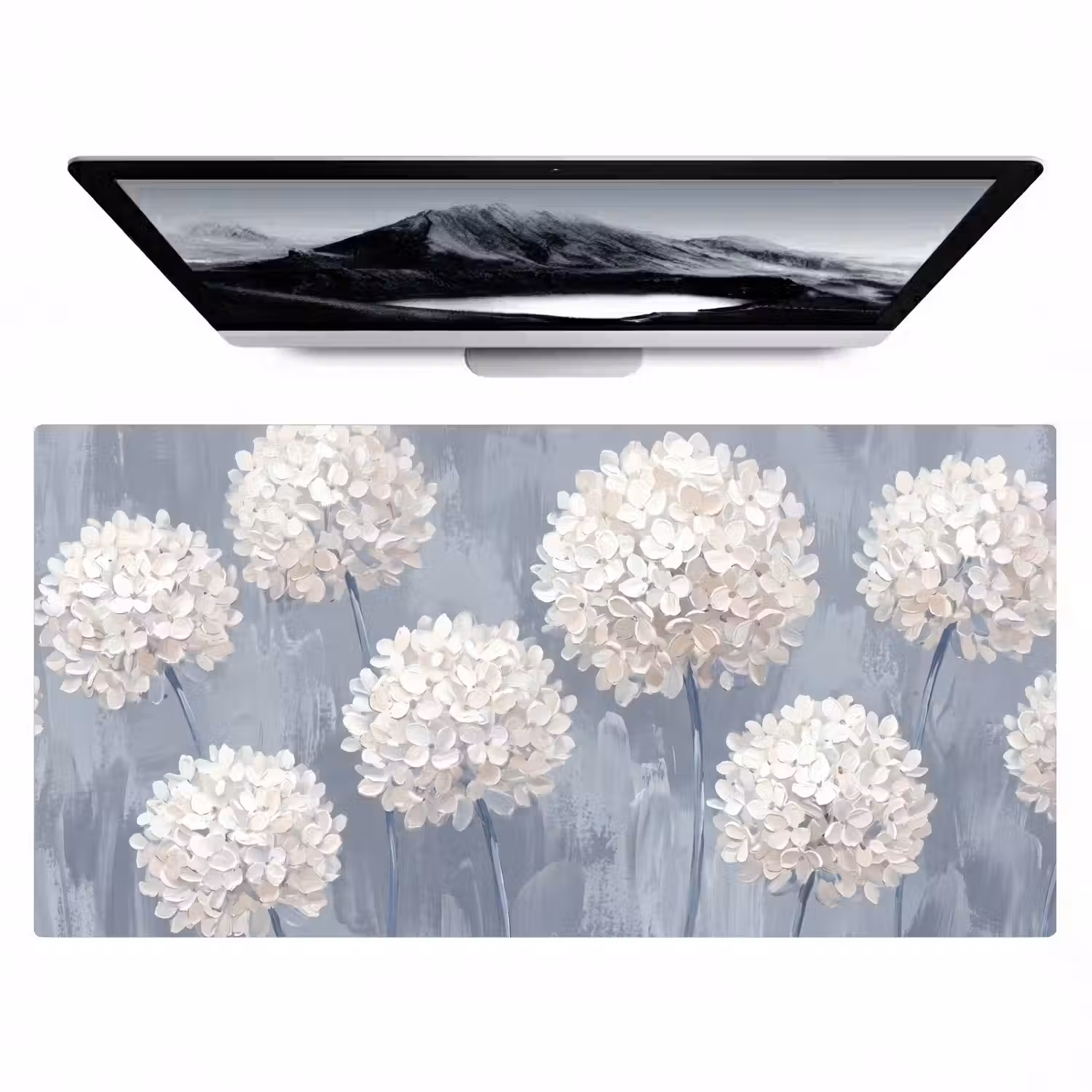 Bloemen - Illustratie - Blauw Muismat XXL klein -zzz3d