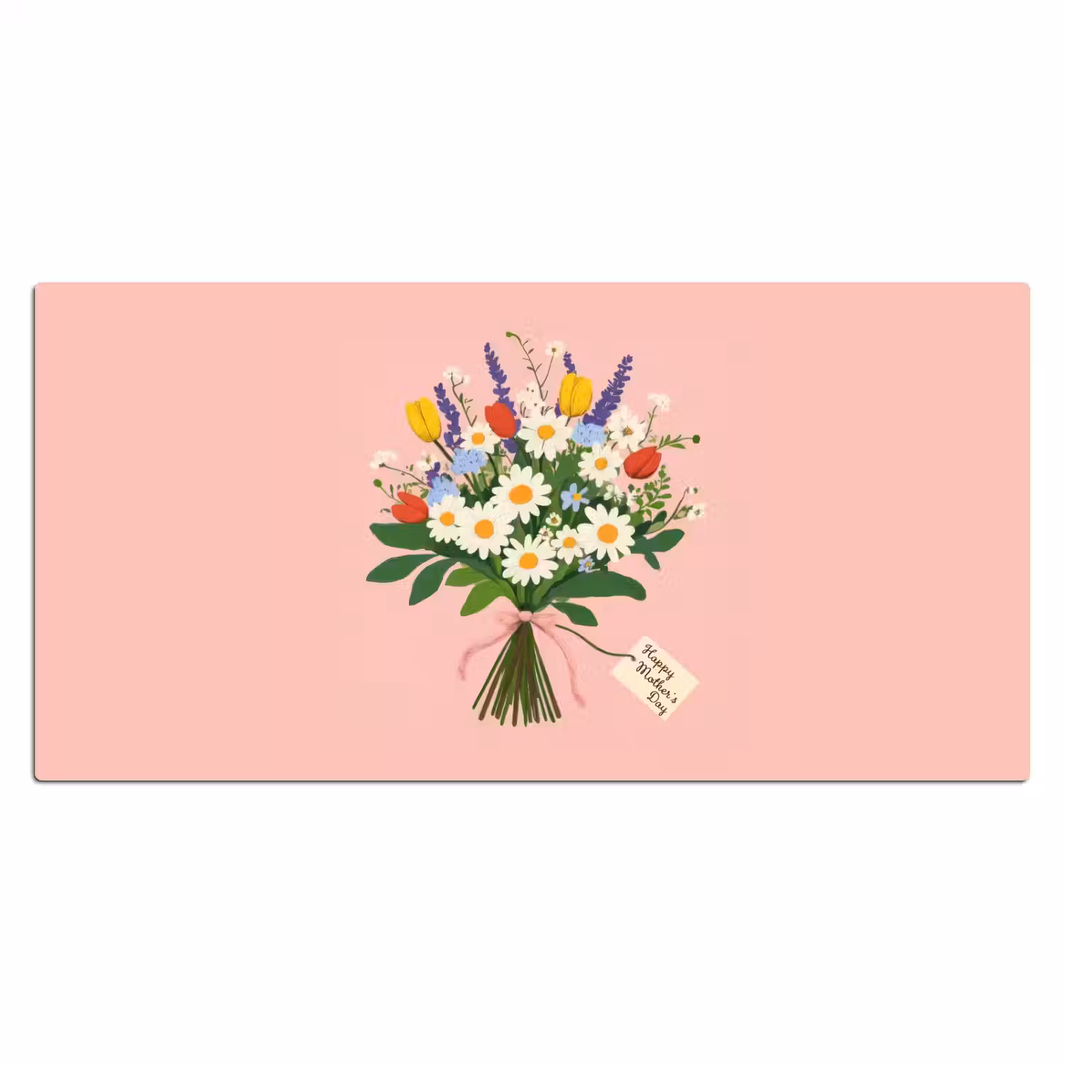 Bloemen - Lint - Kaartje Muismat XXL klein -3d_leeg