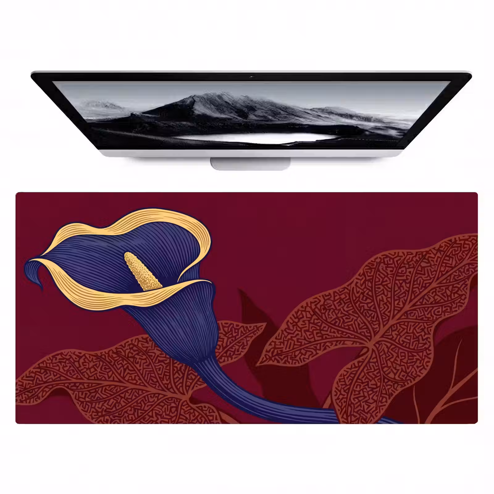 Bureau onderlegger - Bloemen - Modern - Paars - Bloemen - Modern - Paars Muismat XXL klein