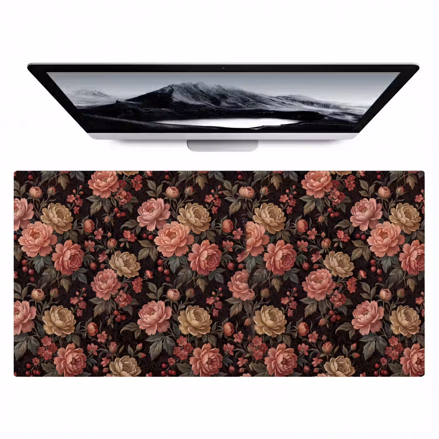 Bloemen - Patroon - Natuur - Vintage - Roze Muismat XXL klein -zzz3d