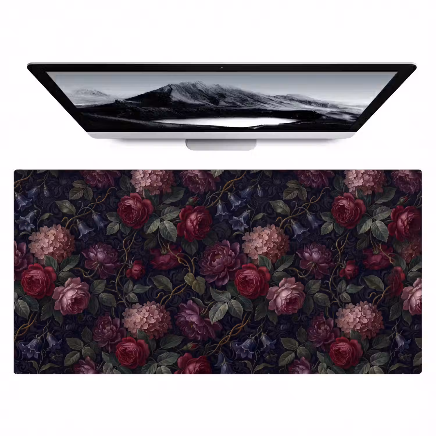 Bloemen - Rood - Klassiek - Donker - Patroon Muismat XXL klein -zzz3d