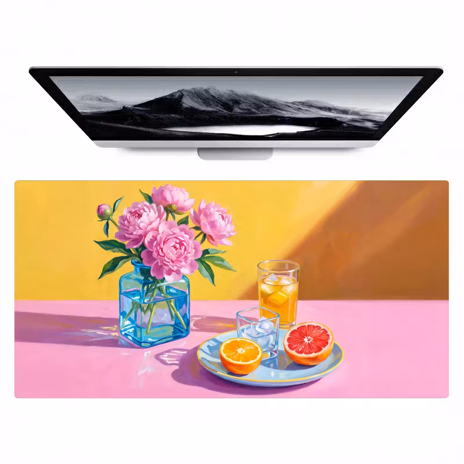 Bureau onderlegger - Bloemen - Roze - Modern - Bloemen - Roze - Modern Muismat XXL klein