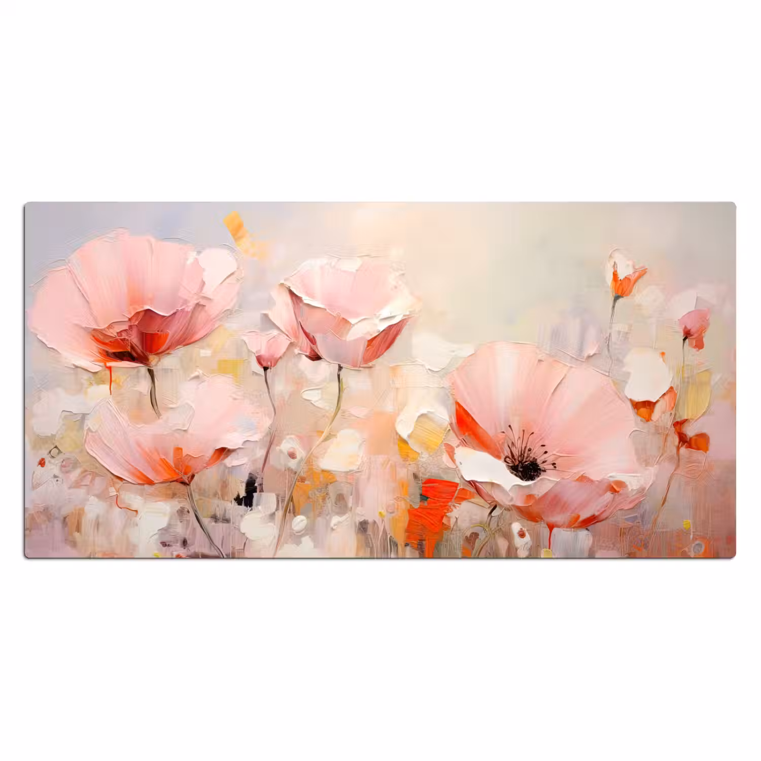 Bloemen - Watercolor - Roze - Abstract - Kunst Muismat XXL klein -3d_leeg