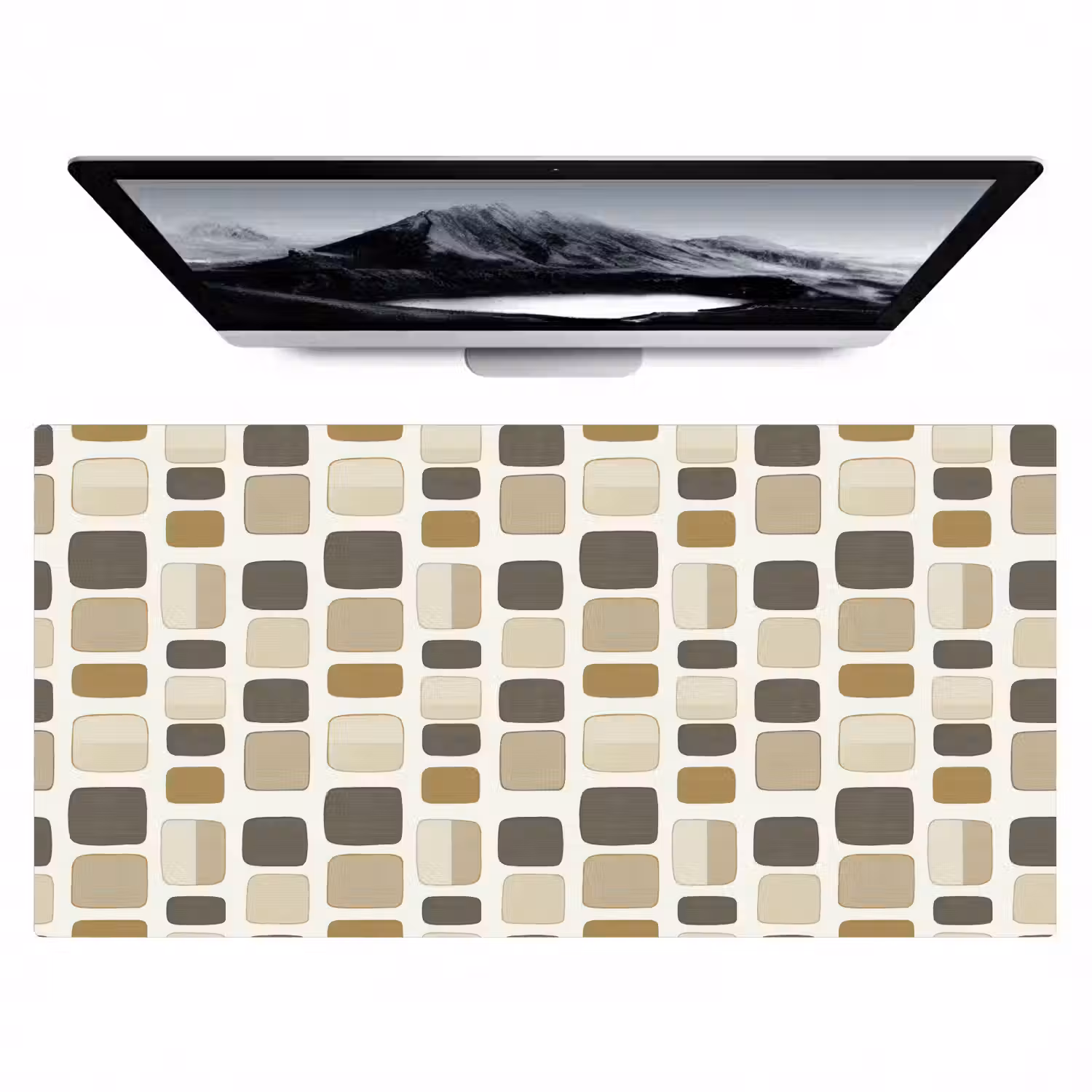 Blokken - Vintage - Grijs Muismat XXL klein 681 -zzz3d
