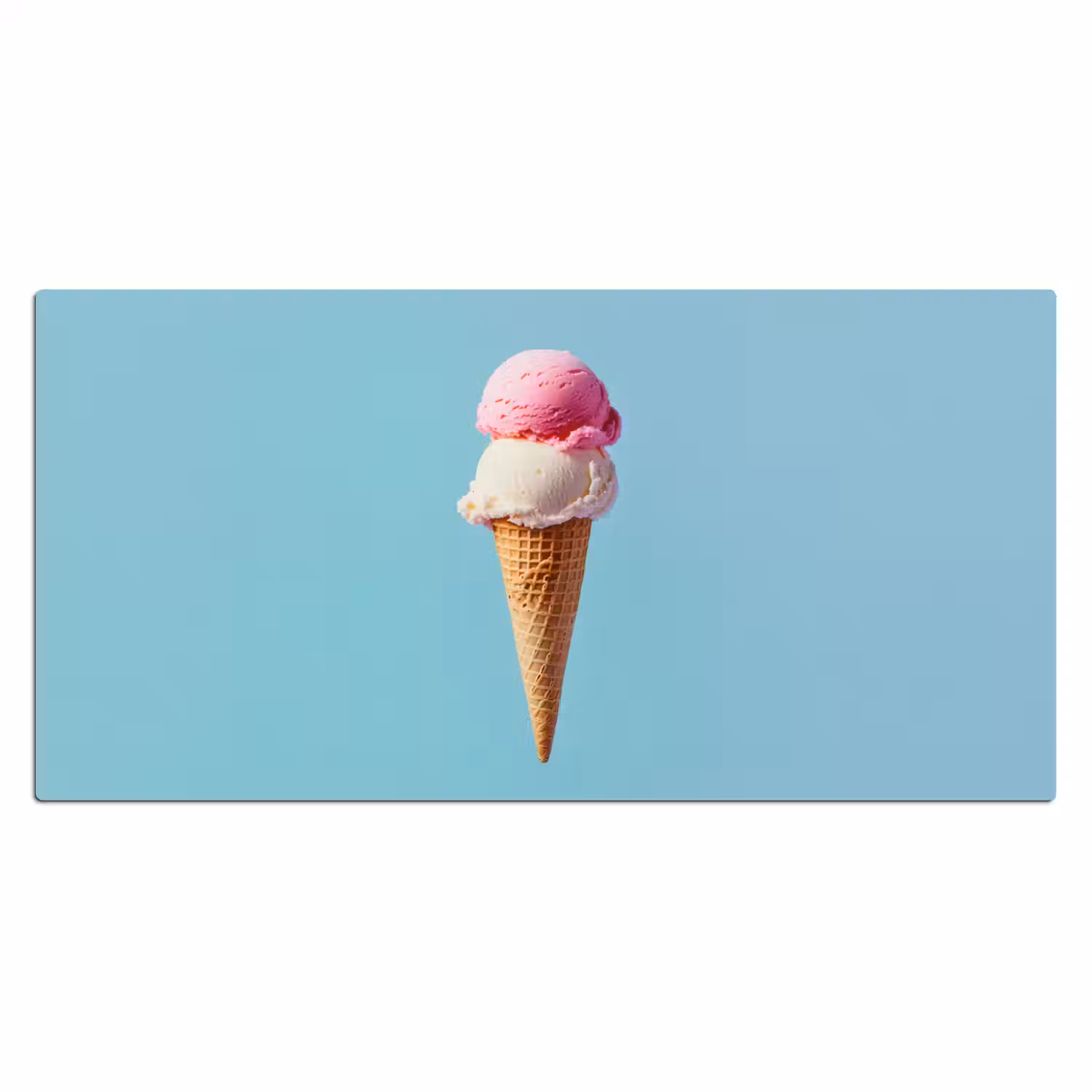 Bolletjes - Schepijs - Hoorntje - Blauw Muismat XXL klein -3d_leeg