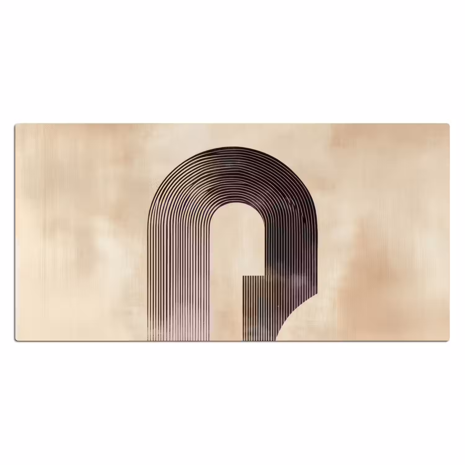 Boog - Strepen - Minimalistisch - Zwart Muismat XXL klein -3d_leeg