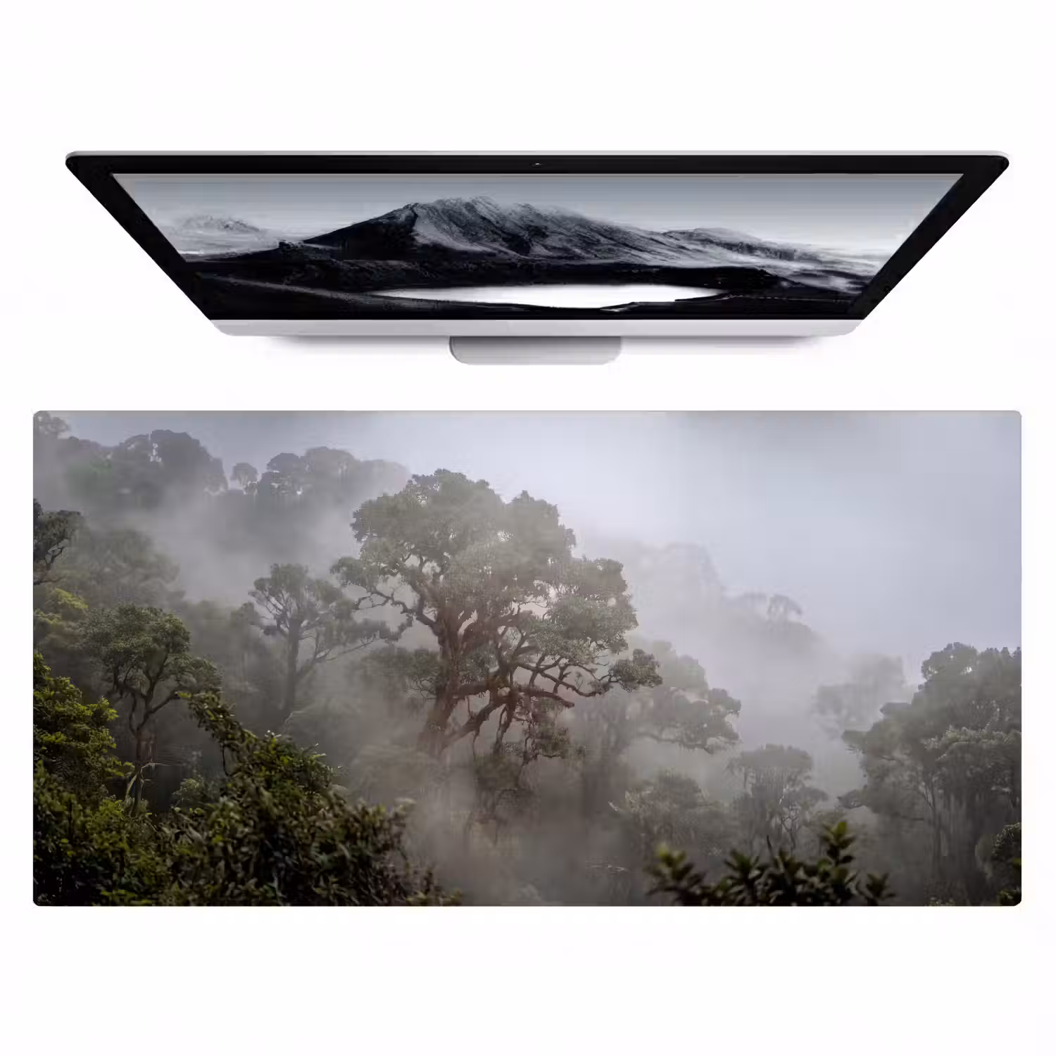 Boom - Mistig - Bos - Groen - Natuur Muismat XXL klein -zzz3d