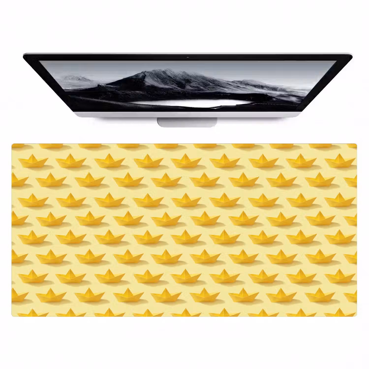 Bootjes - Origami - Creatief - Geel Muismat XXL klein 681 -zzz3d