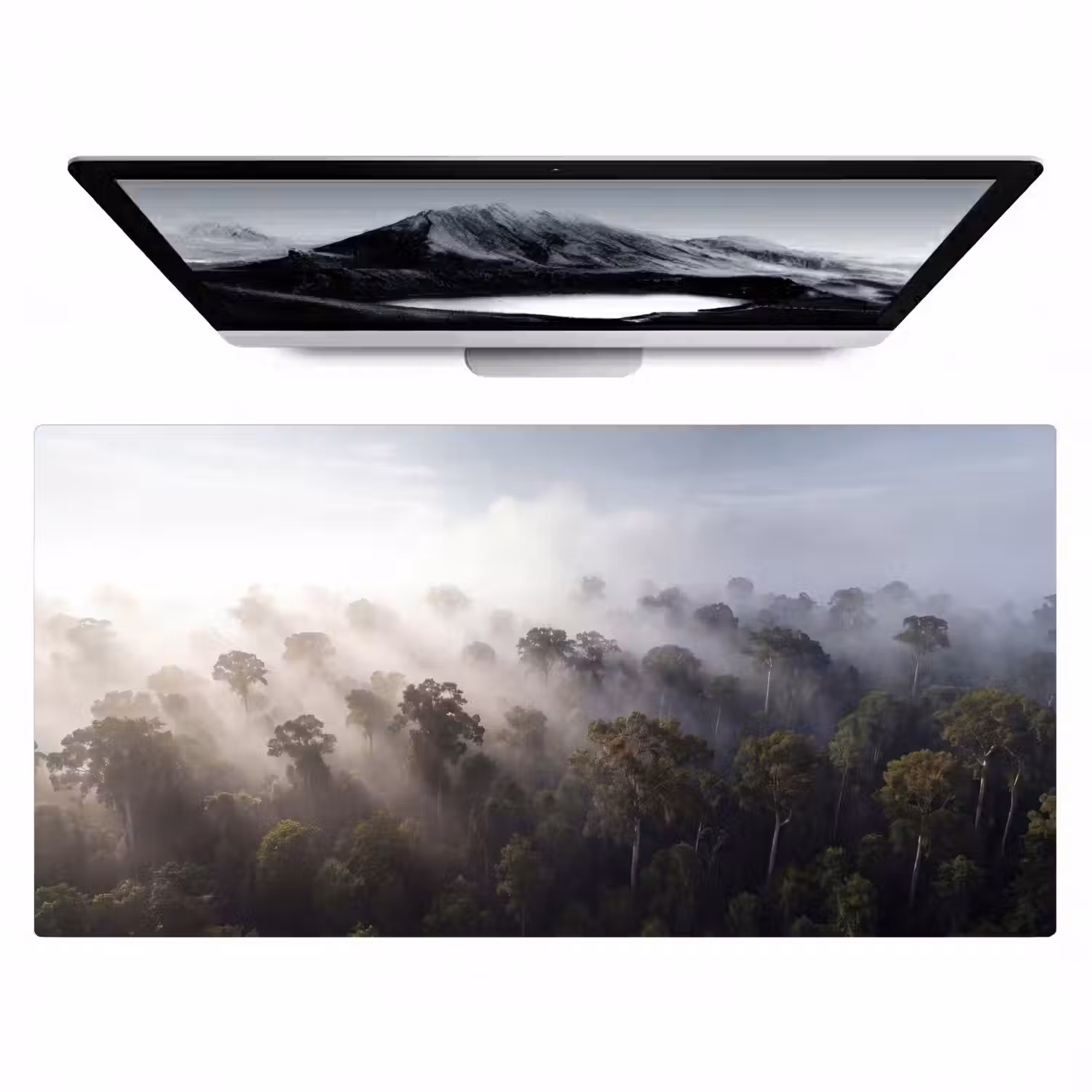 Bos - Mist - Natuur - Groen Muismat XXL klein -zzz3d