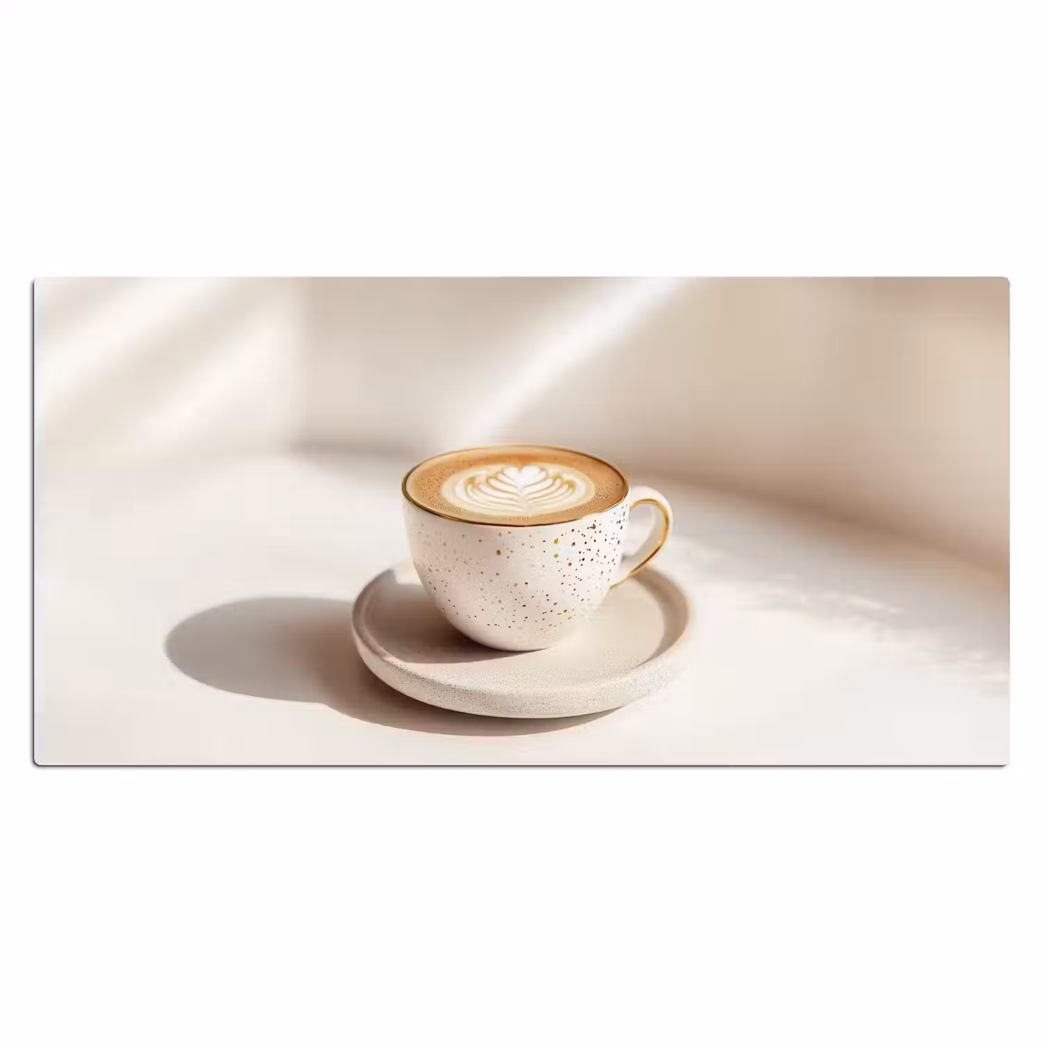 Cappuccino - Schuim - Schotel - Beige Muismat XXL klein -3d_leeg