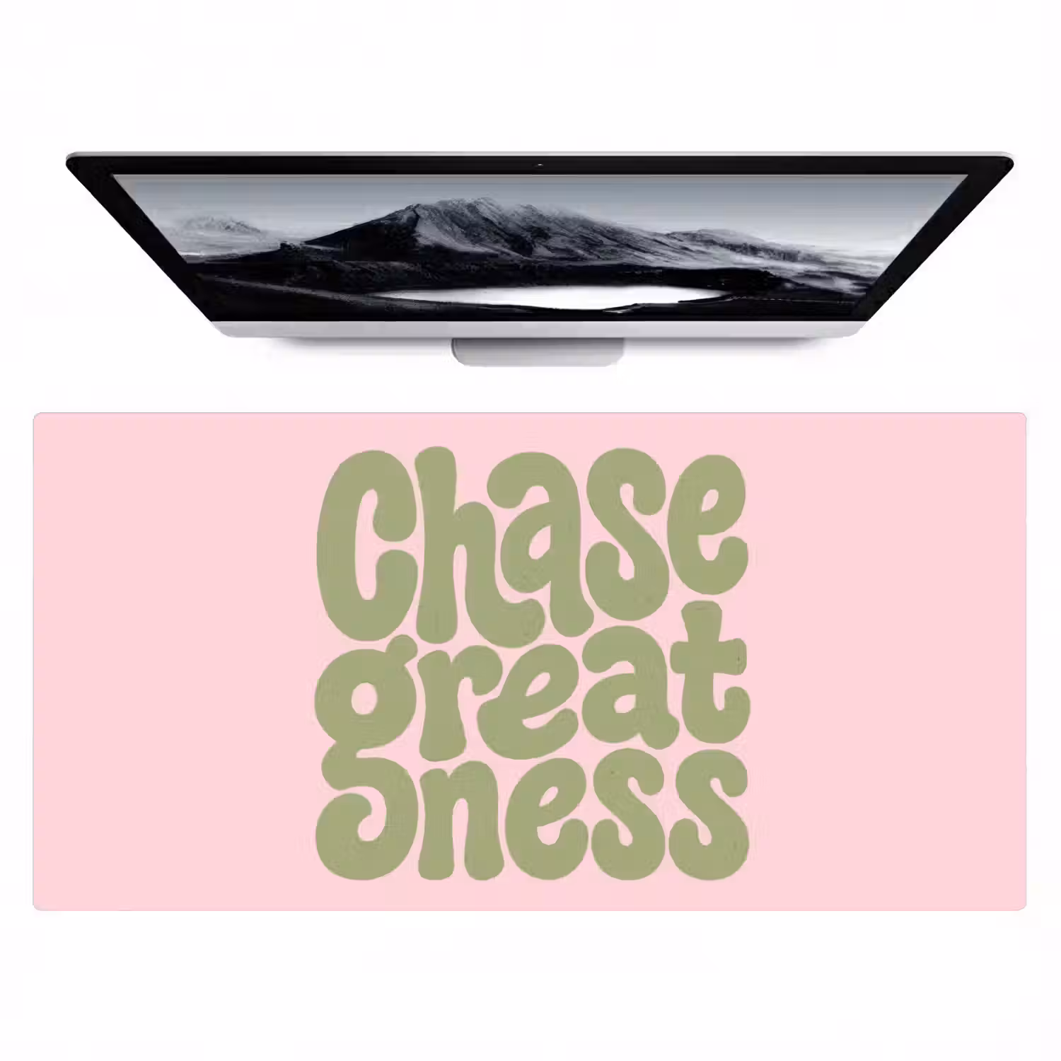 Chase greatness - Groen - Roze - Retro Muismat XXL klein -zzz3d