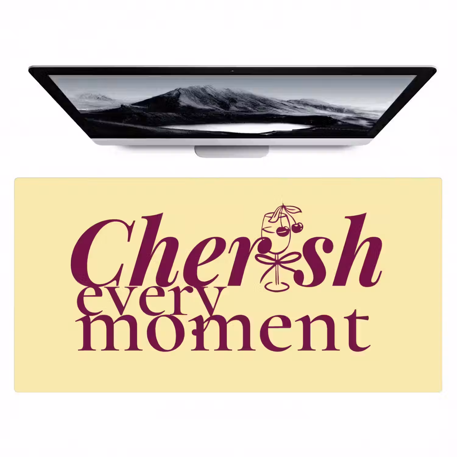Cherish every moment - Cocktailglas - Geel Muismat XXL klein -zzz3d