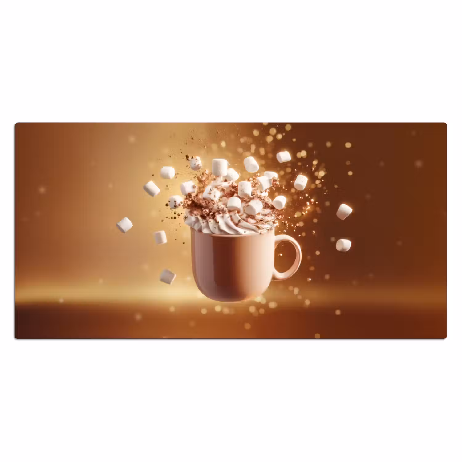 Chocomelk - Drinken - Warm - Bruin Muismat XXL klein -3d_leeg