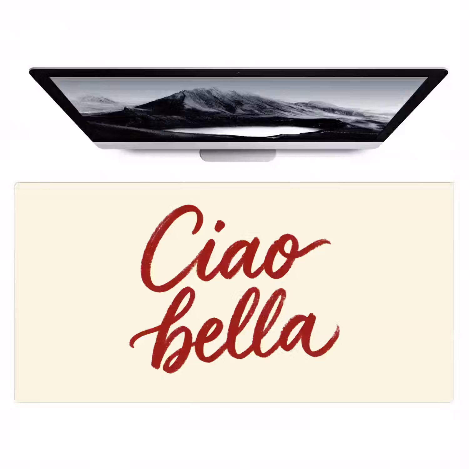 Ciao bella - Rood - Wit - Minimalistisch Muismat XXL klein -zzz3d