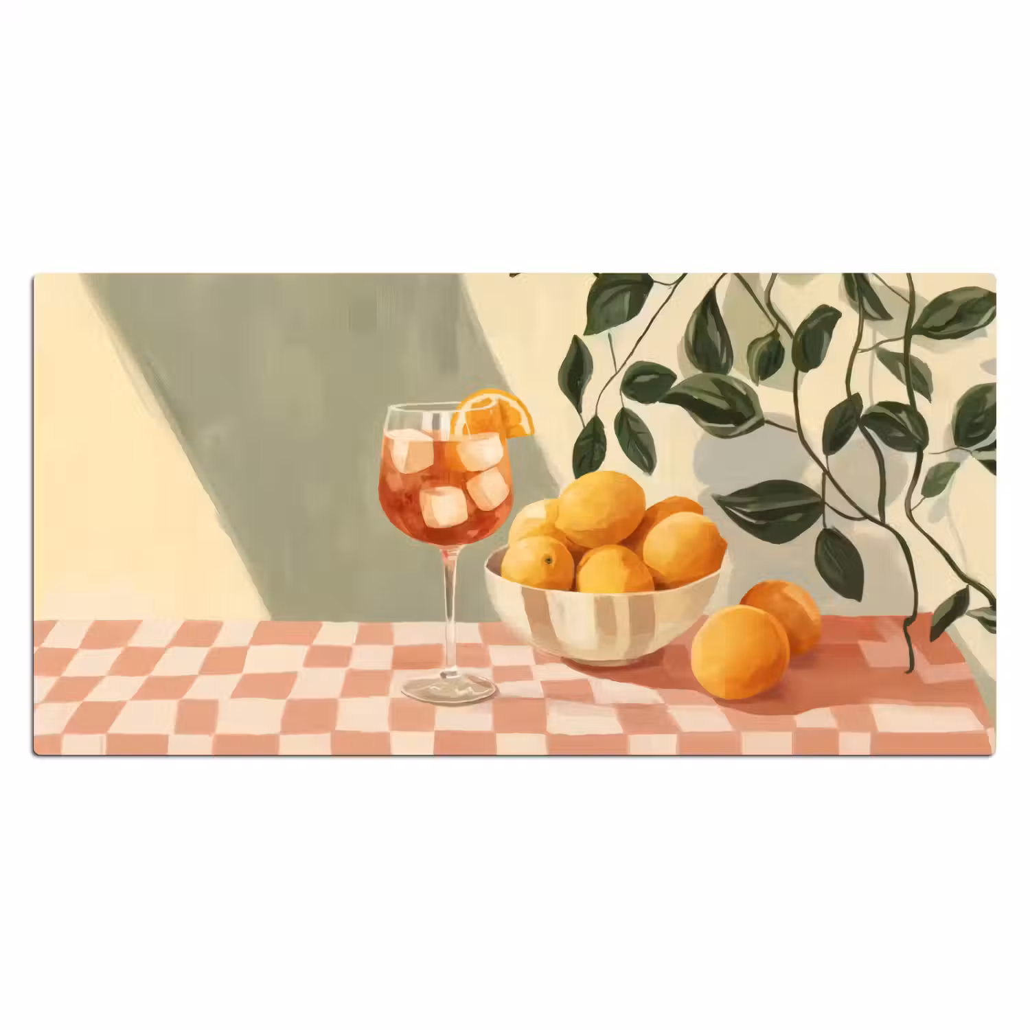 Citroenen - Glas - Tafelkleed - Geblokt Muismat XXL klein -3d_leeg