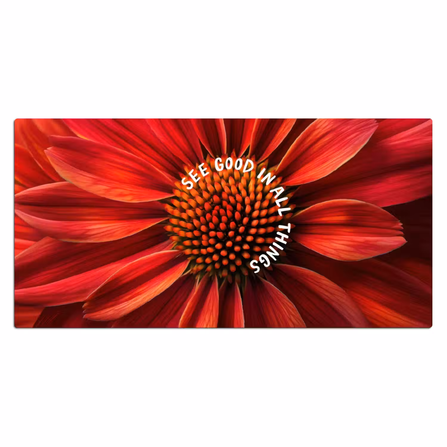 Close up - Bloem - Quote - Rood Muismat XXL klein -3d_leeg
