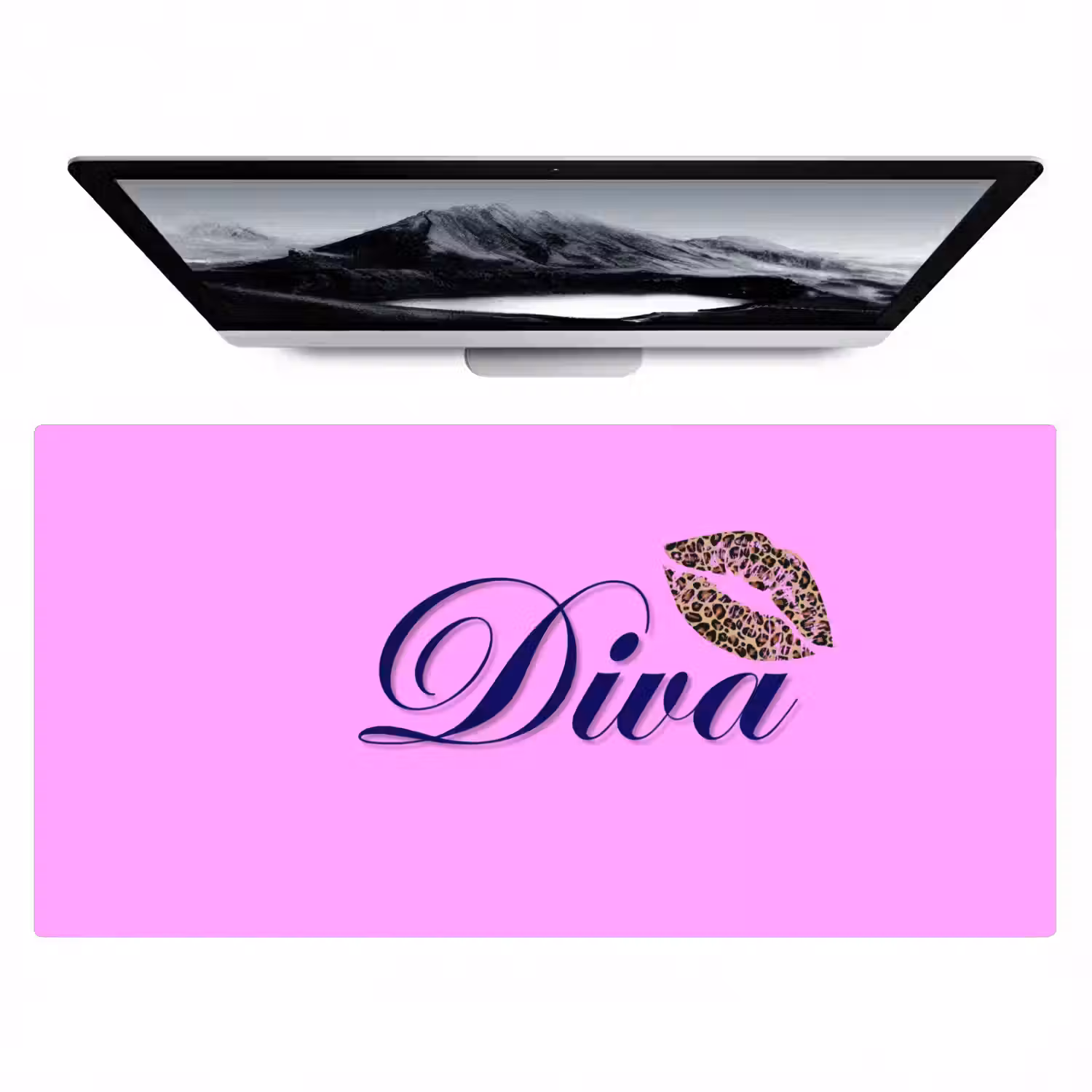 Diva - Lip - Panterprint - Roze Muismat XXL klein -zzz3d