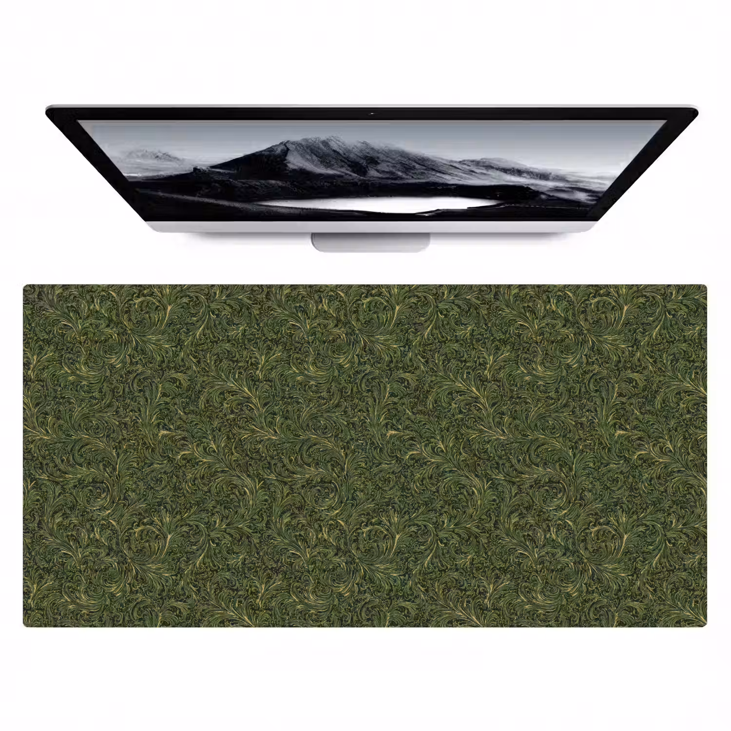 Donker - Groen - Krullend - Botanisch Muismat XXL klein 681 -zzz3d