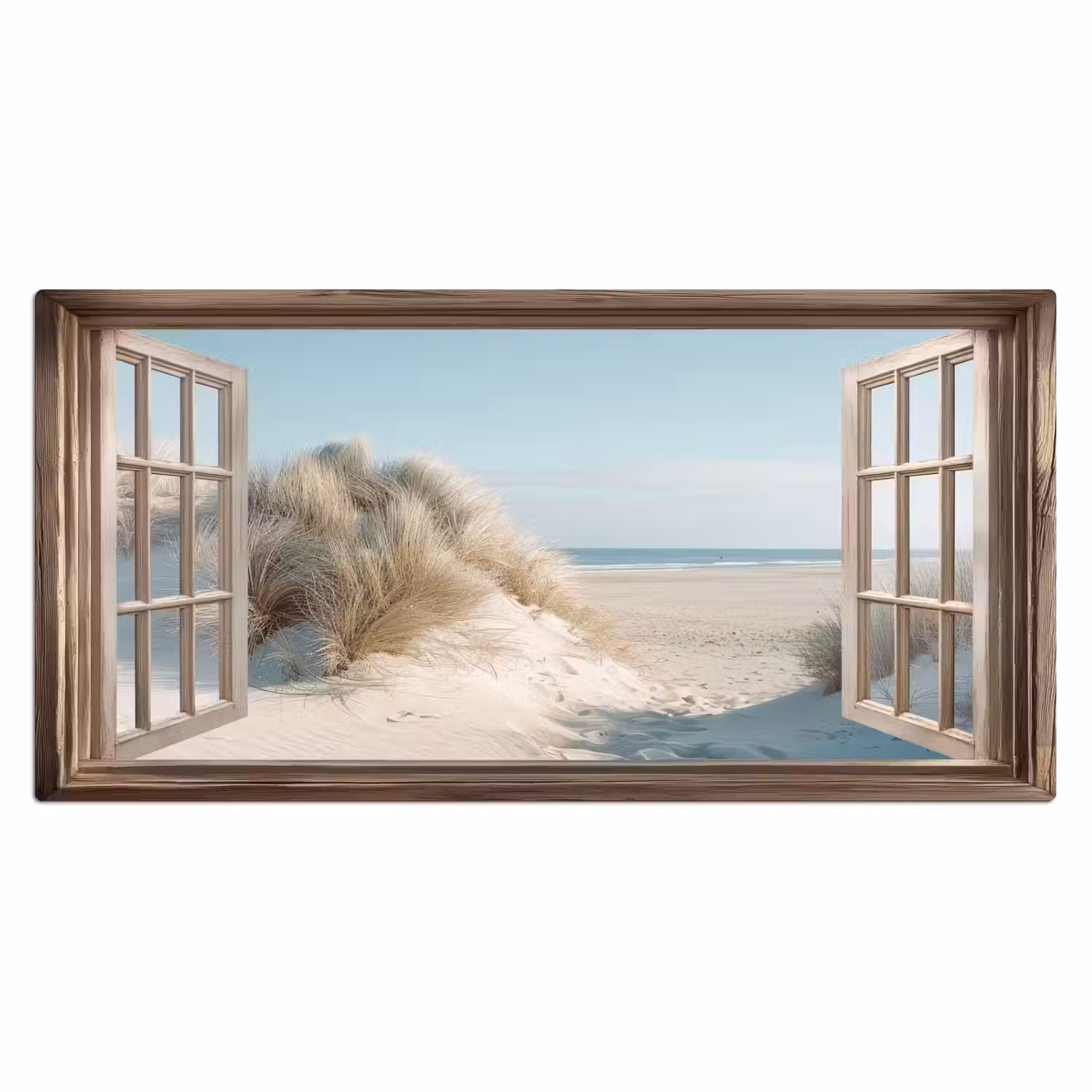 Doorkijk - Helmgras - Duinen - Zee - Landschap Muismat XXL klein -3d_leeg