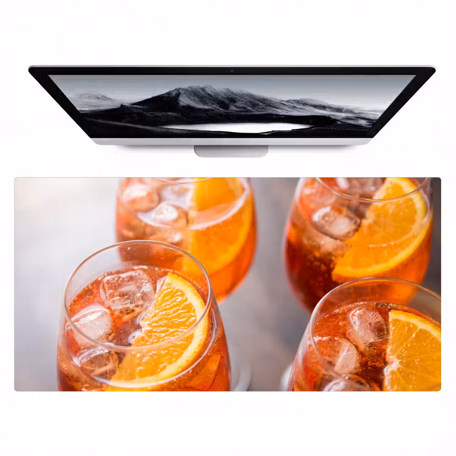 Drank - Sinaasappel - IJs - Zomer - Oranje Muismat XXL klein -zzz3d