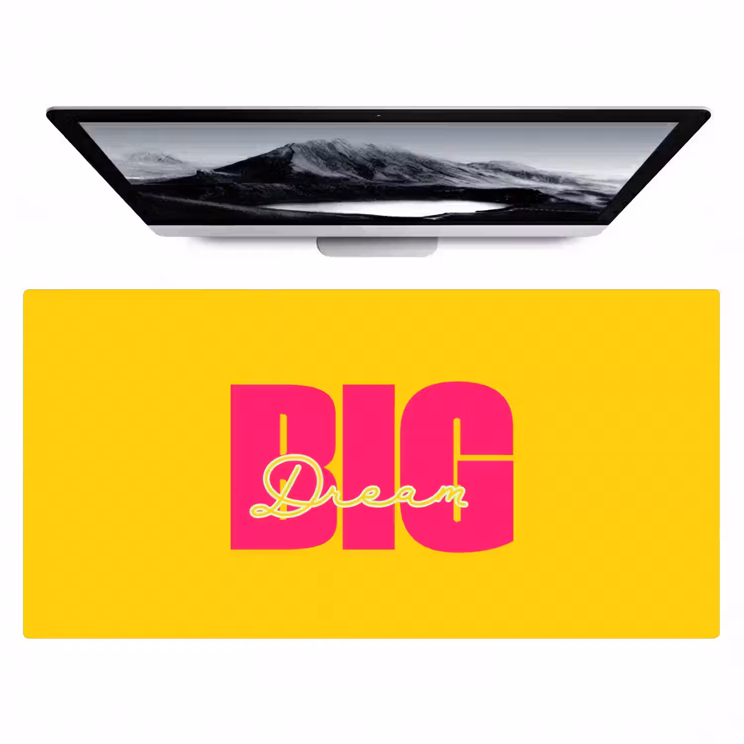 Dream big - Geel - Roze Muismat XXL klein -zzz3d