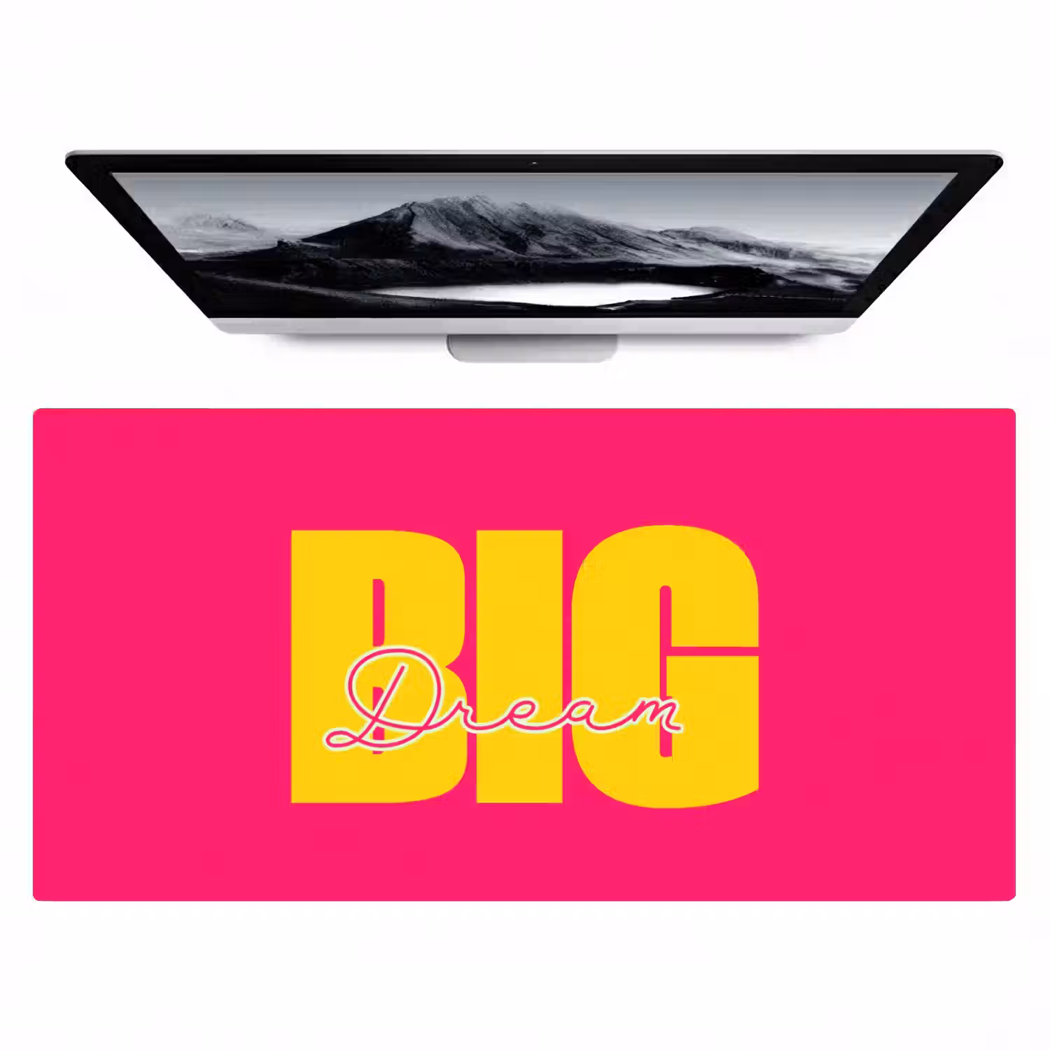 Dream big - Roze - Geel - Minimalistisch Muismat XXL klein -zzz3d