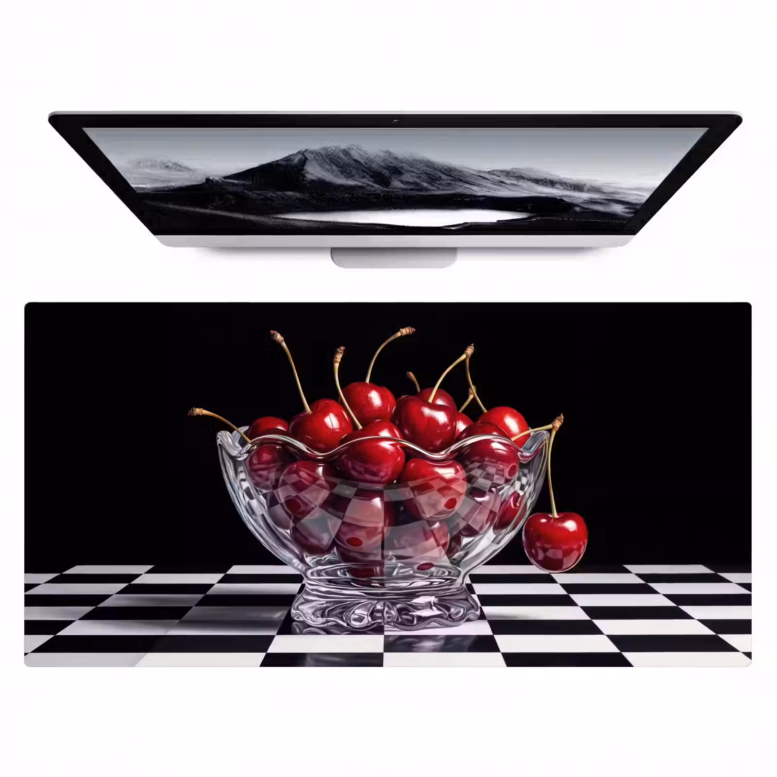 Bureau onderlegger - Eten - Kersen - Rood - Eten - Kersen - Rood Muismat XXL klein