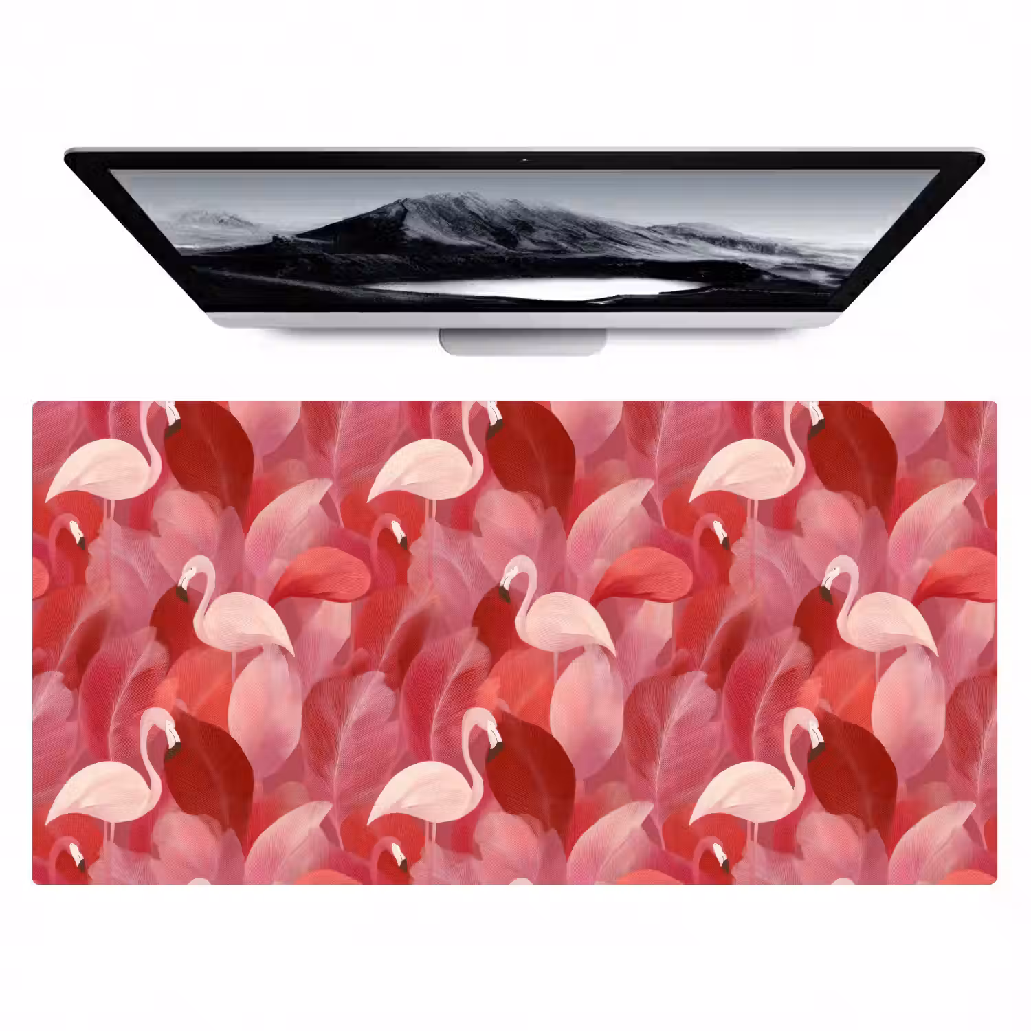 Flamingo - Botanisch - Elegant - Roze - Rood Muismat XXL klein 681 -zzz3d