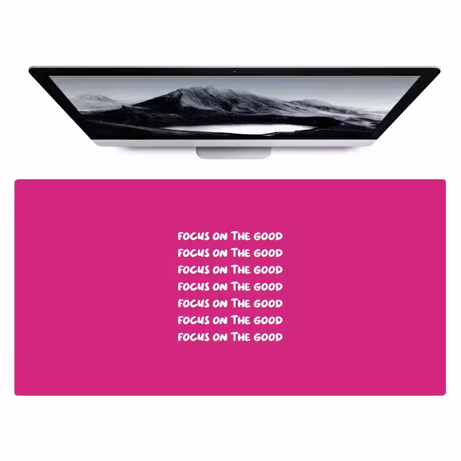 Focus on the good - Roze - wit Muismat XXL klein -zzz3d