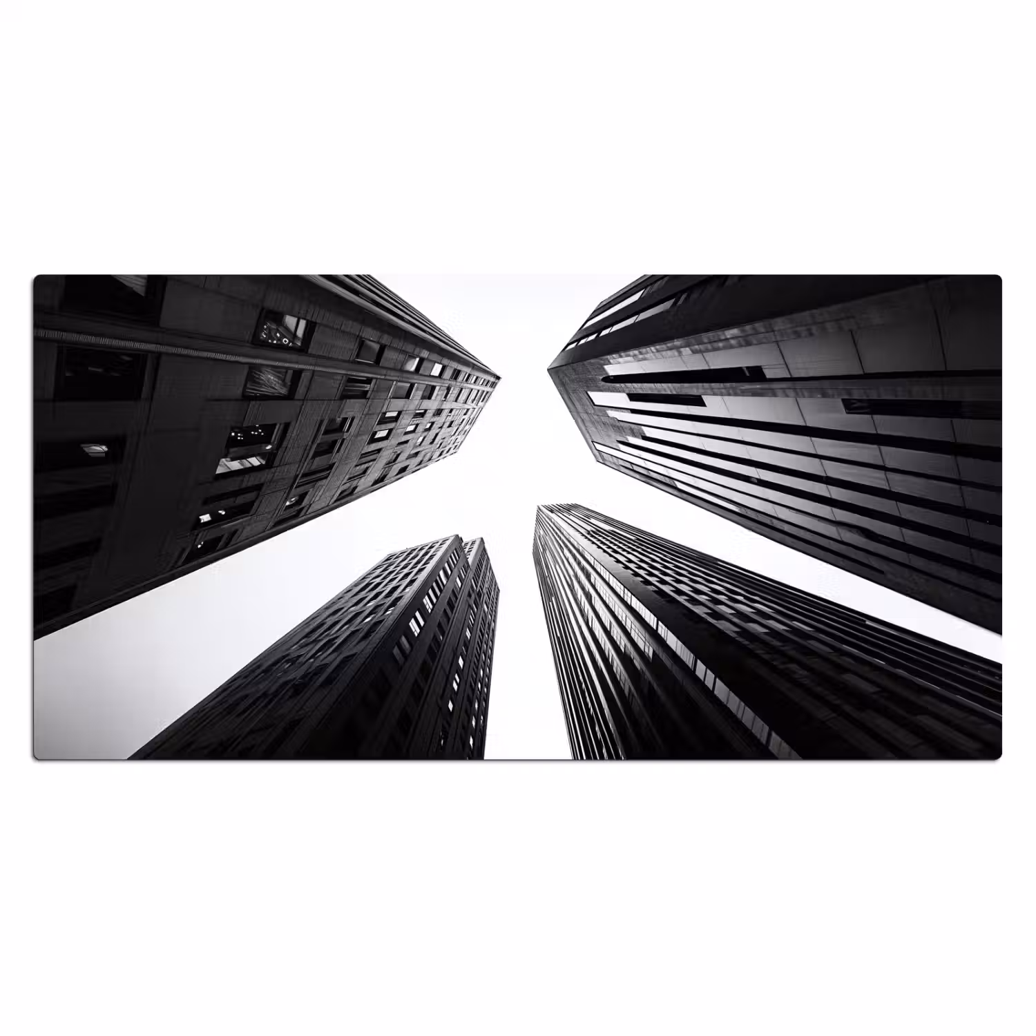 Gebouwen - Lucht - Zwart Muismat XXL klein -3d_leeg