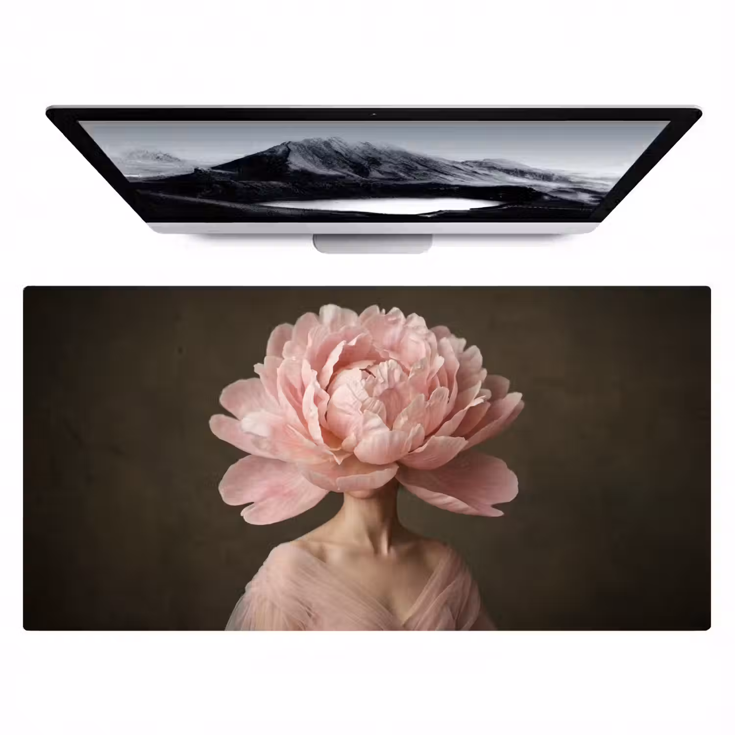 Gezicht - Roos - Roze Muismat XXL klein -zzz3d