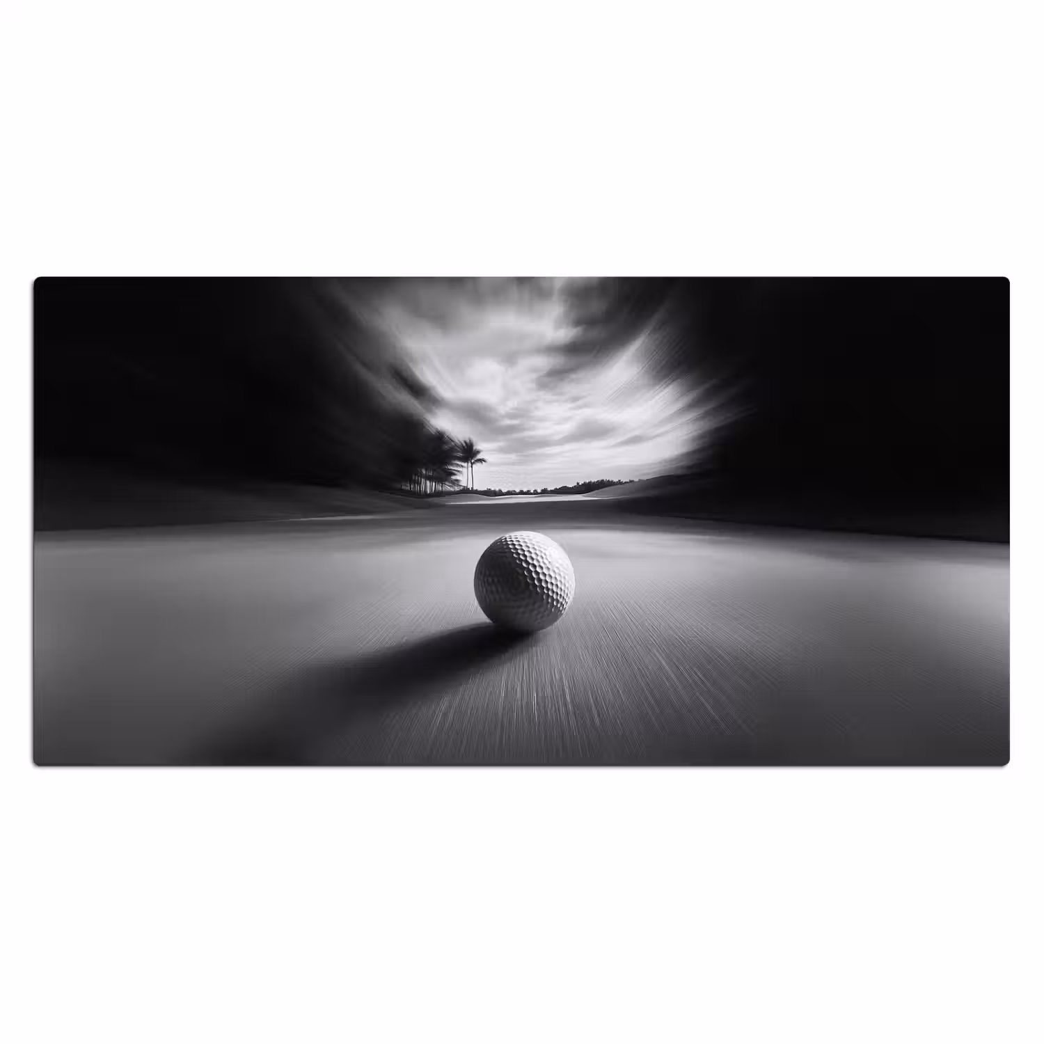 Golfbal - Wazig - Zwart Muismat XXL klein -3d_leeg