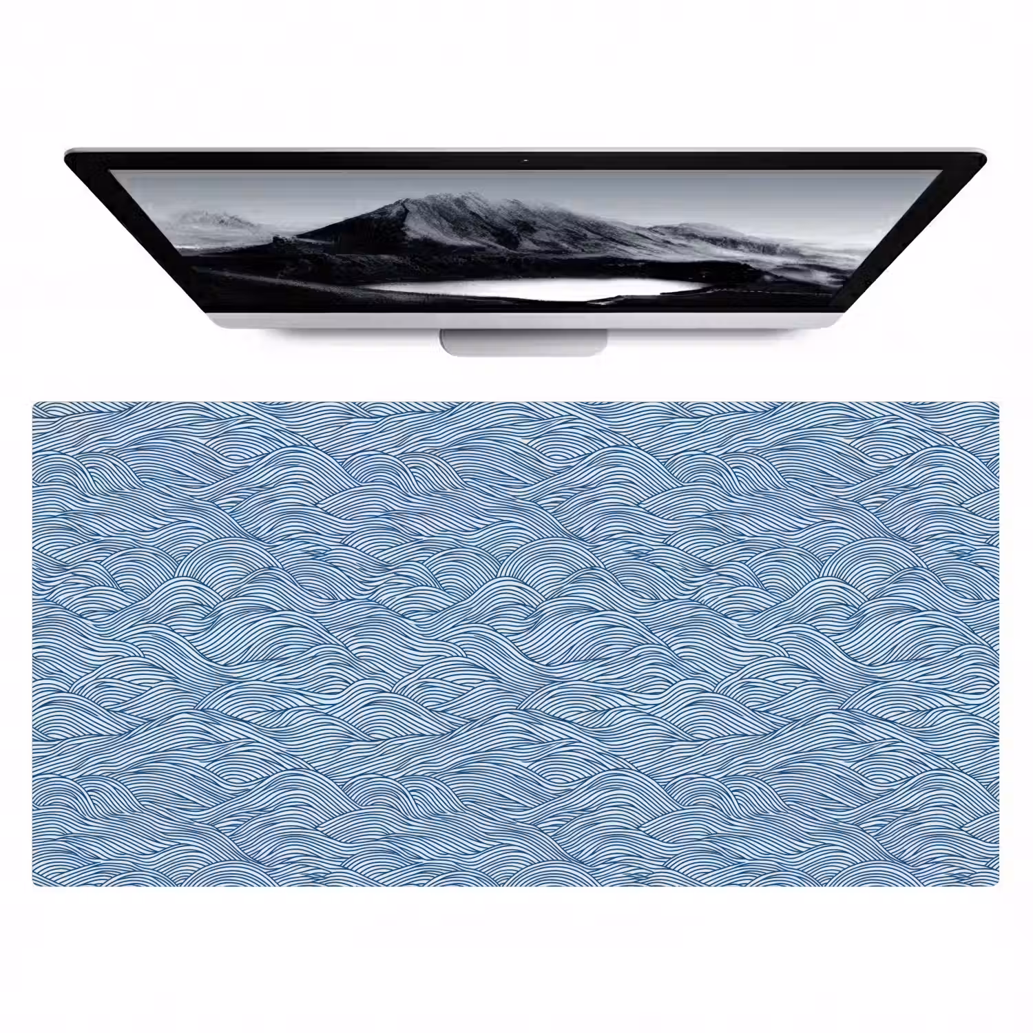 Golven - Ritmisch - Blauw Muismat XXL klein 681 -zzz3d