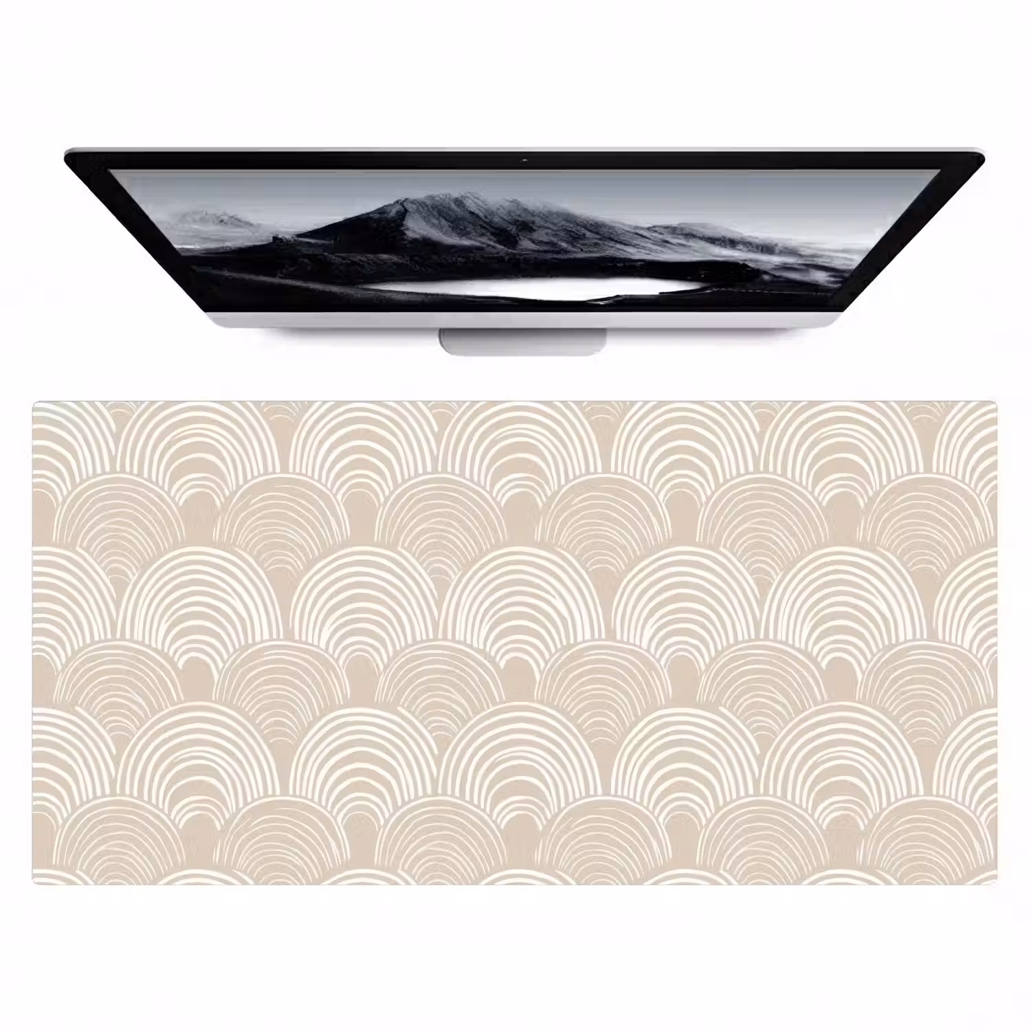 Golven - Structuur - Beige Muismat XXL klein 681 -zzz3d