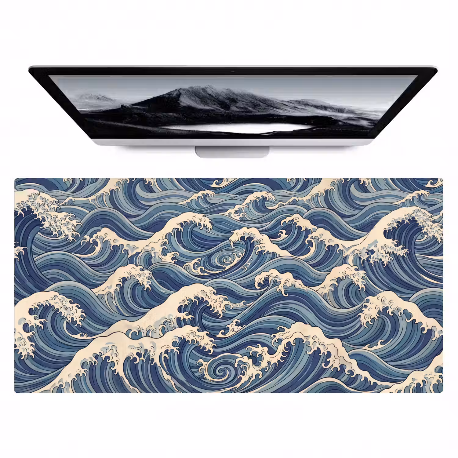 Golven - Zee - Natuur - Abstract - Blauw Muismat XXL klein -zzz3d