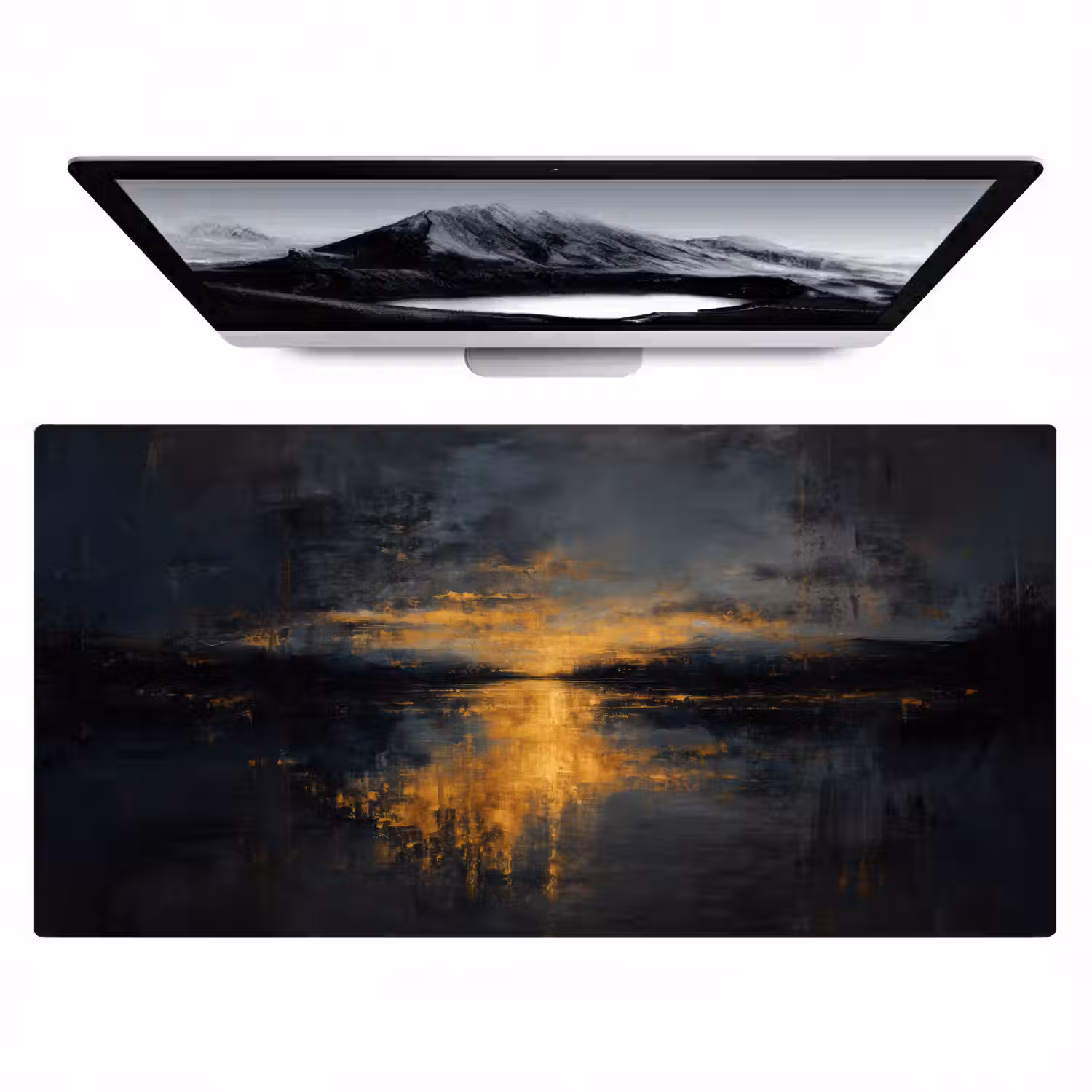 Gouden Reflectie op Water Muismat XXL klein -zzz3d