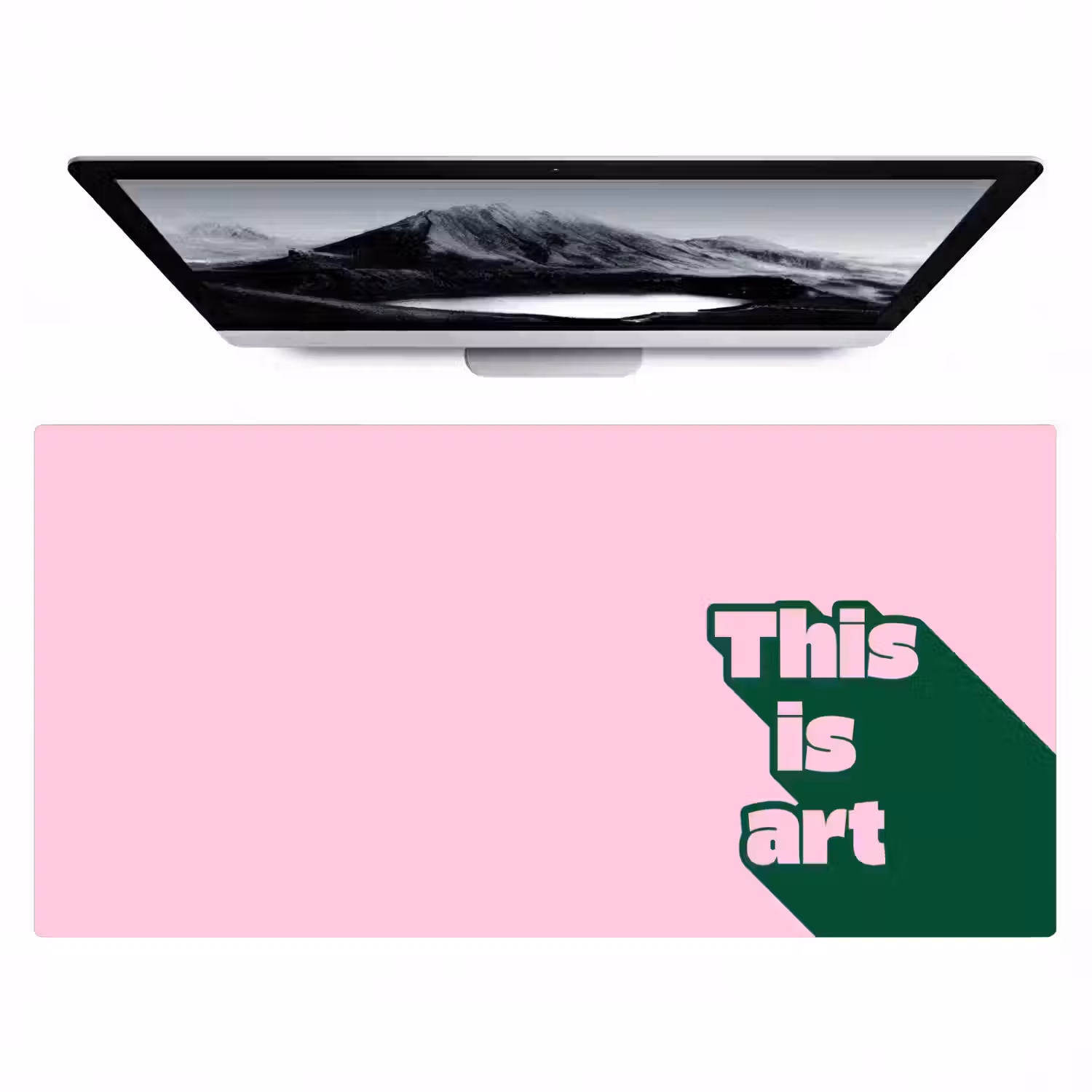 Groen - Teskt - This is art - Roze Muismat XXL klein -zzz3d