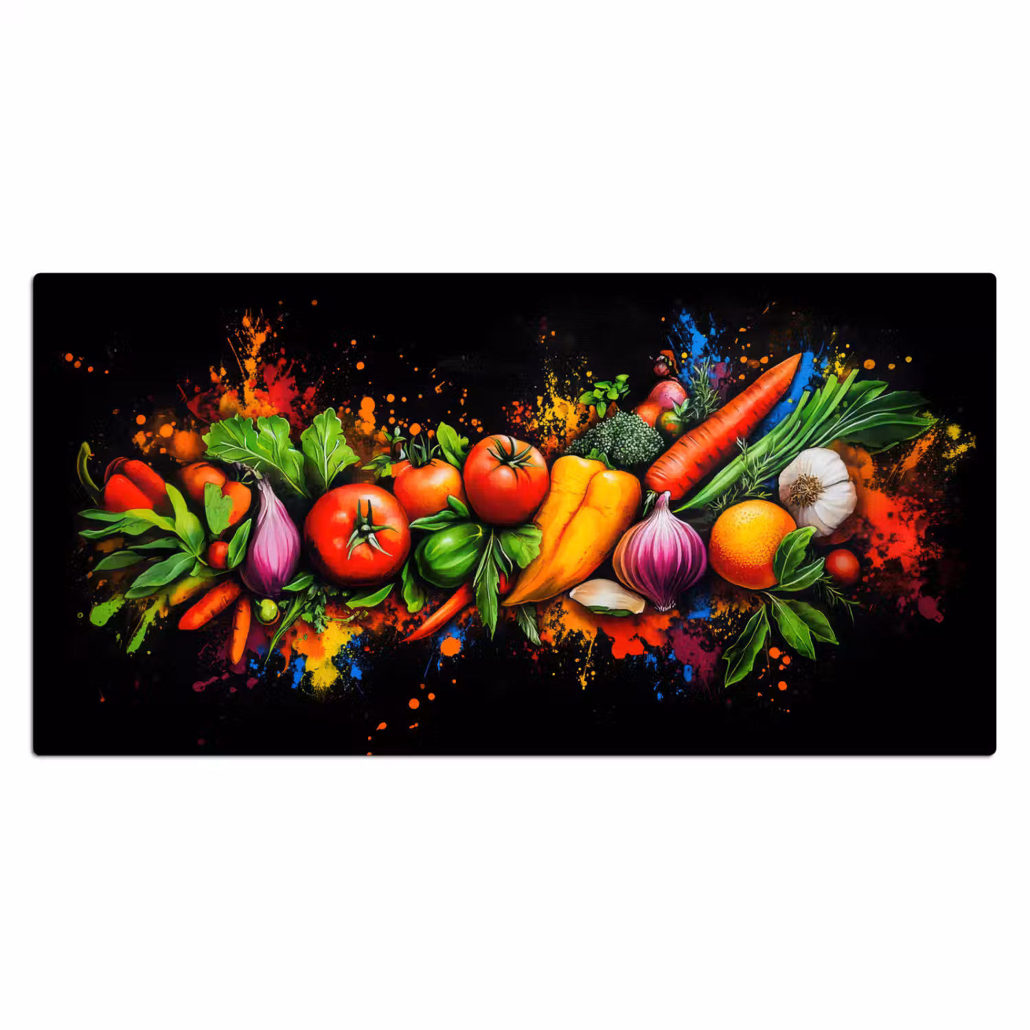 Groente - Eten - Kruiden - Graffiti - Koken Muismat XXL klein -3d_leeg