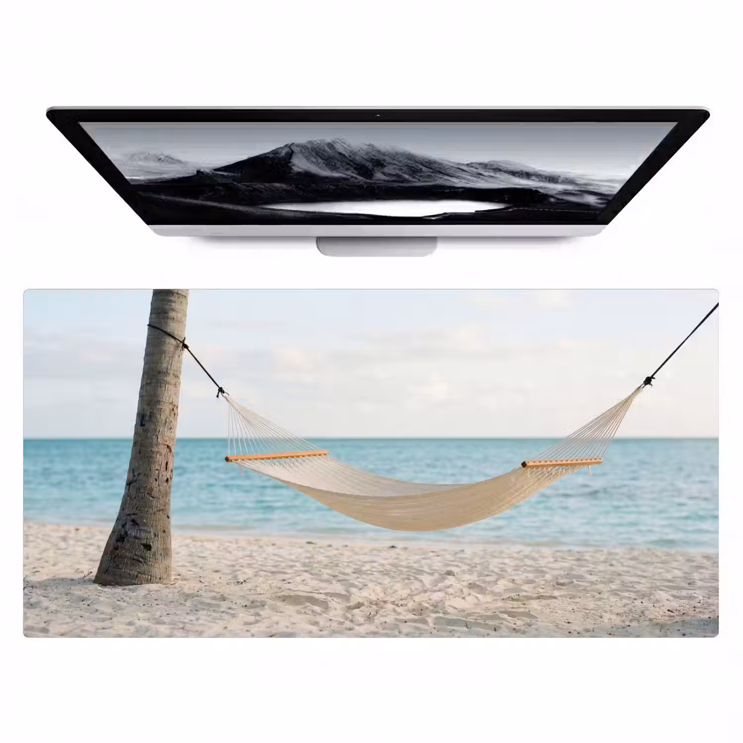 Hangmat - Strand - Wit Muismat XXL klein -zzz3d