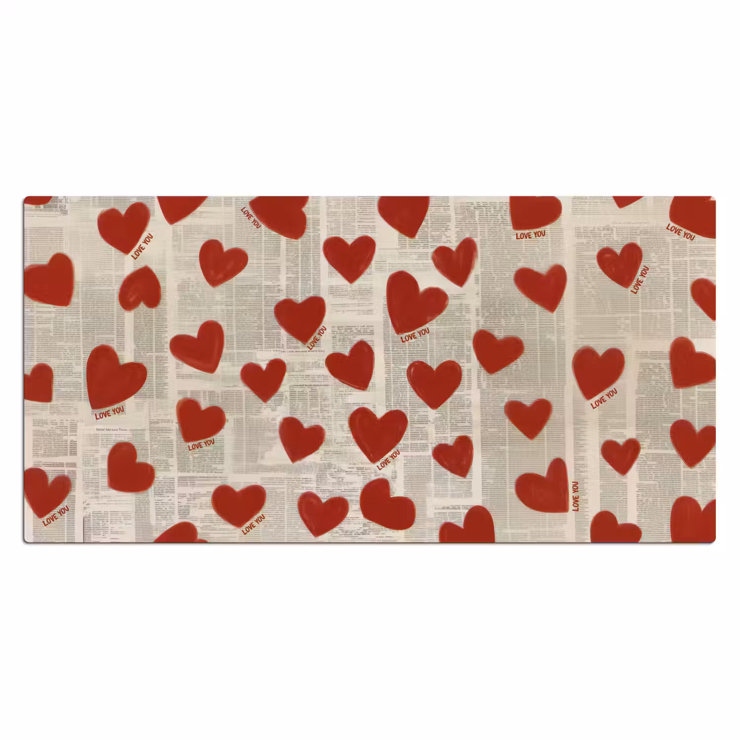 Hartjes - Krant - Loveyou Muismat XXL klein -3d_leeg