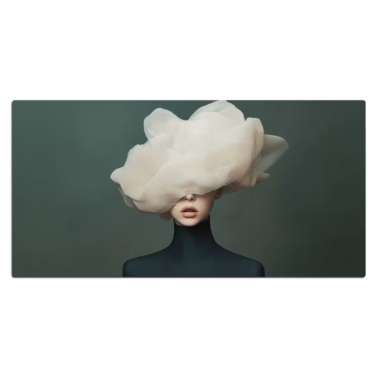 Hoed - Vrouw - Beige Muismat XXL klein -3d_leeg