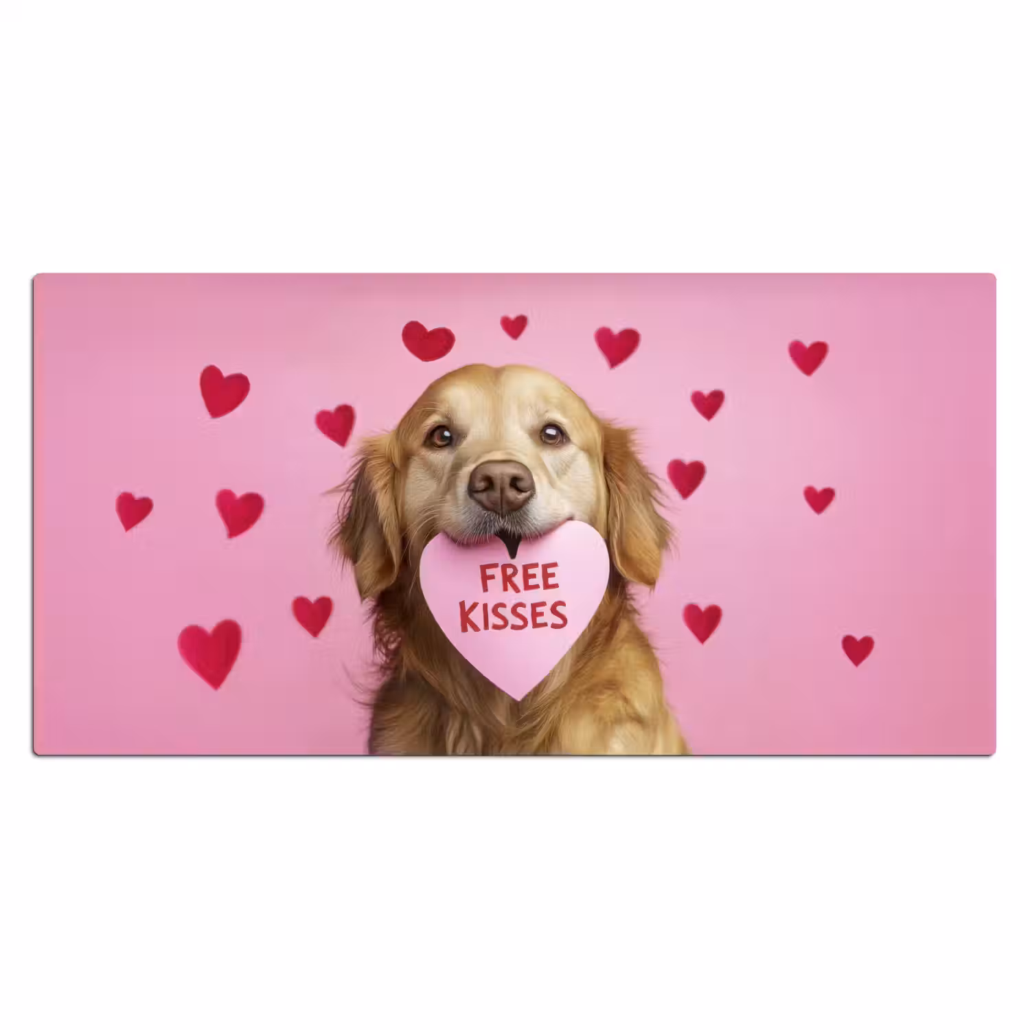 Hond - Kiss- Valentijn - Hartjes Muismat XXL klein -3d_leeg