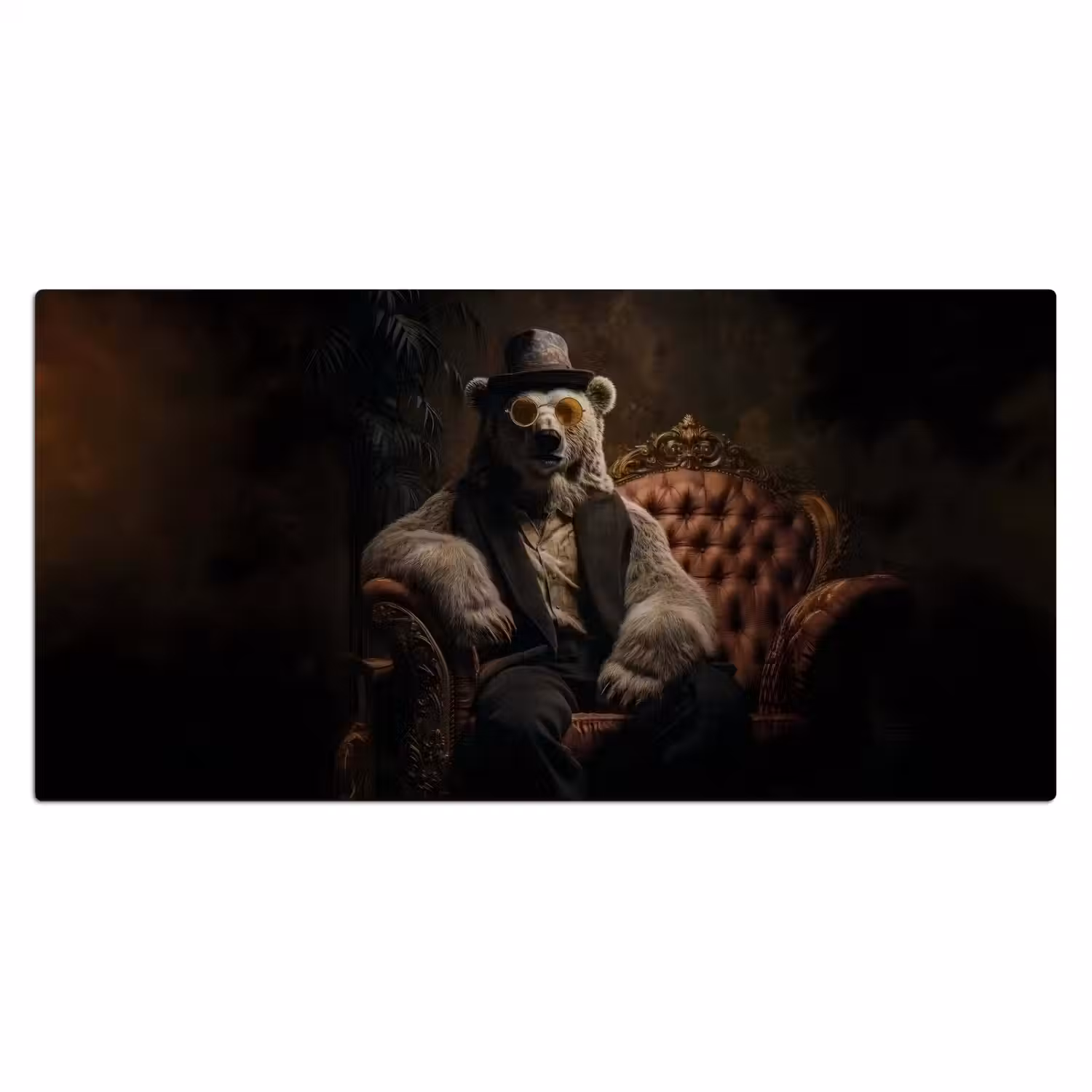 Ijsbeer - Hoed - Bril - Stoel Muismat XXL klein -3d_leeg