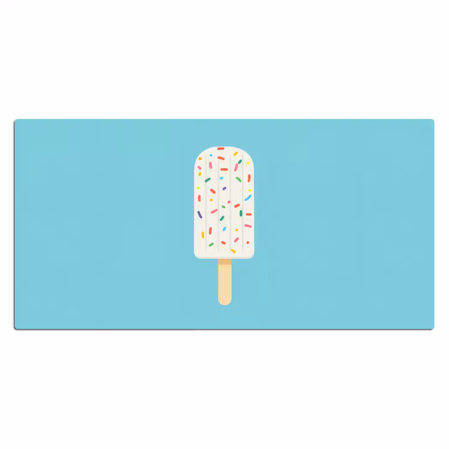 Ijsje - Stokje - Sprinkles - Lichtblauw Muismat XXL klein -3d_leeg