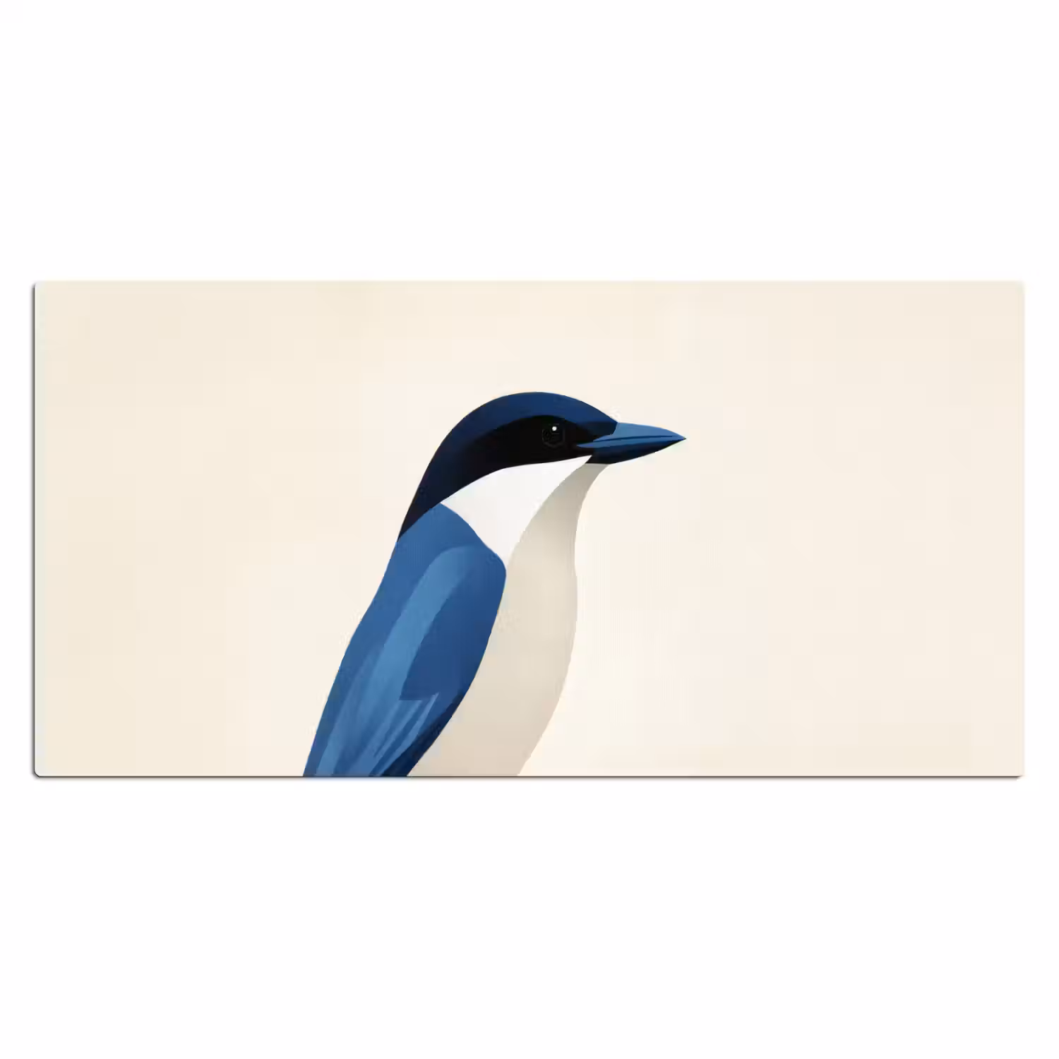 Illustratie - Blauw - Vogel Muismat XXL klein -3d_leeg