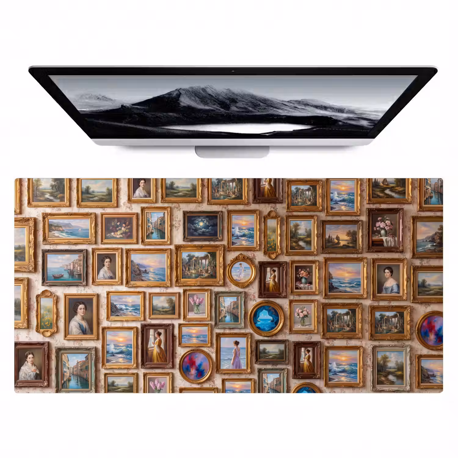 Interieur - Kunst - Collectie - Klassiek - Goud Muismat XXL klein -zzz3d