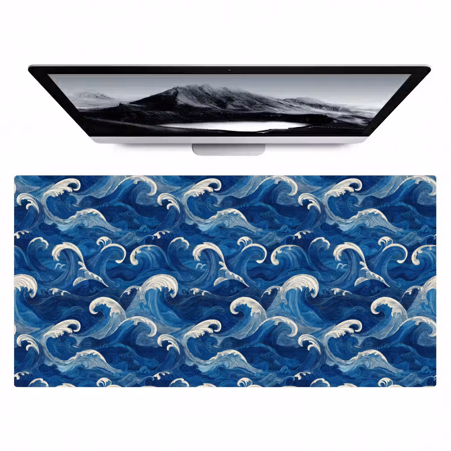 Japans - Oceaan - Golven - Blauw Muismat XXL klein 681 -zzz3d