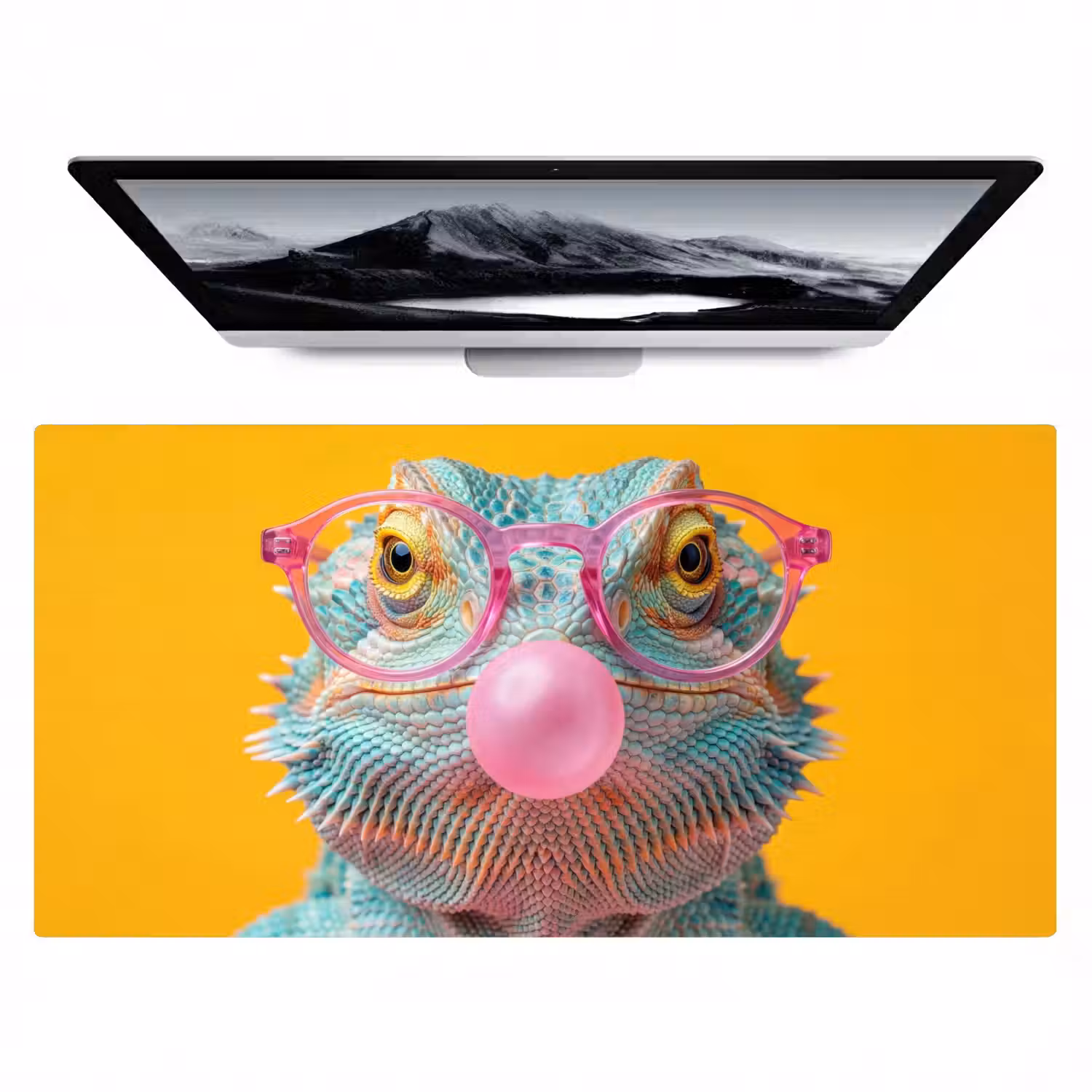 Kameleon - Kauwgom - Kleurrijk Muismat XXL klein -zzz3d