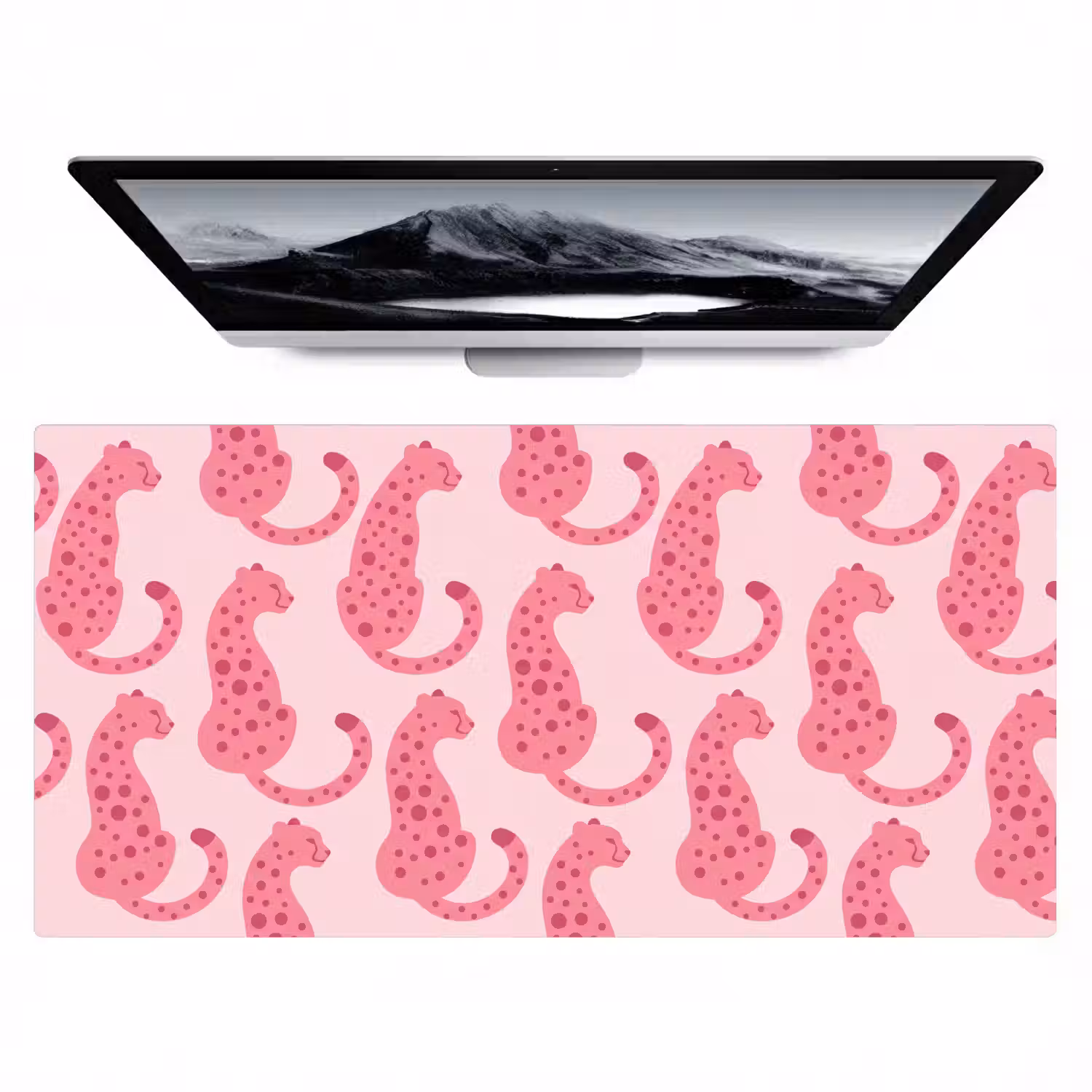 Kat - Gevlekt - Dieren - Patroon - Roze Muismat XXL klein -zzz3d